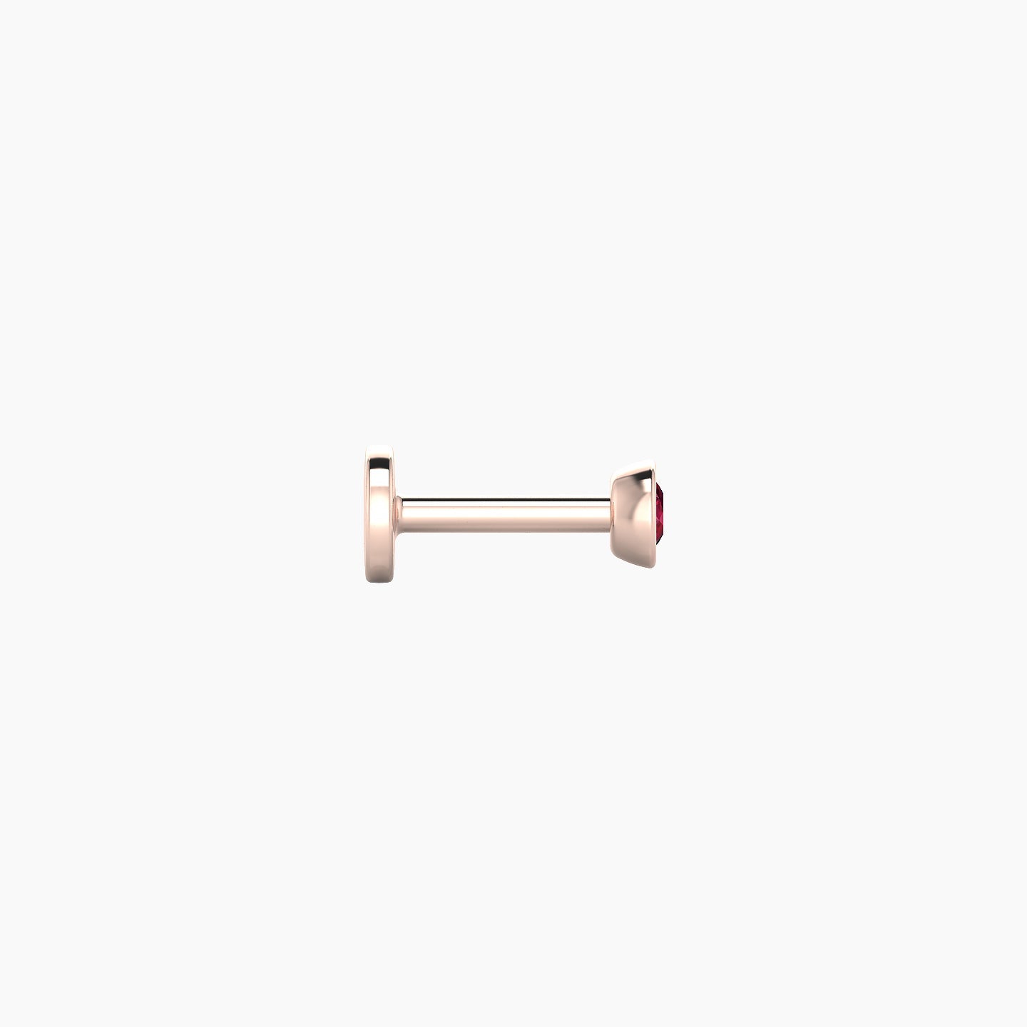 Eos | 18k Rose Gold 5 mm 3 mm Round Ruby Nostril Piercing