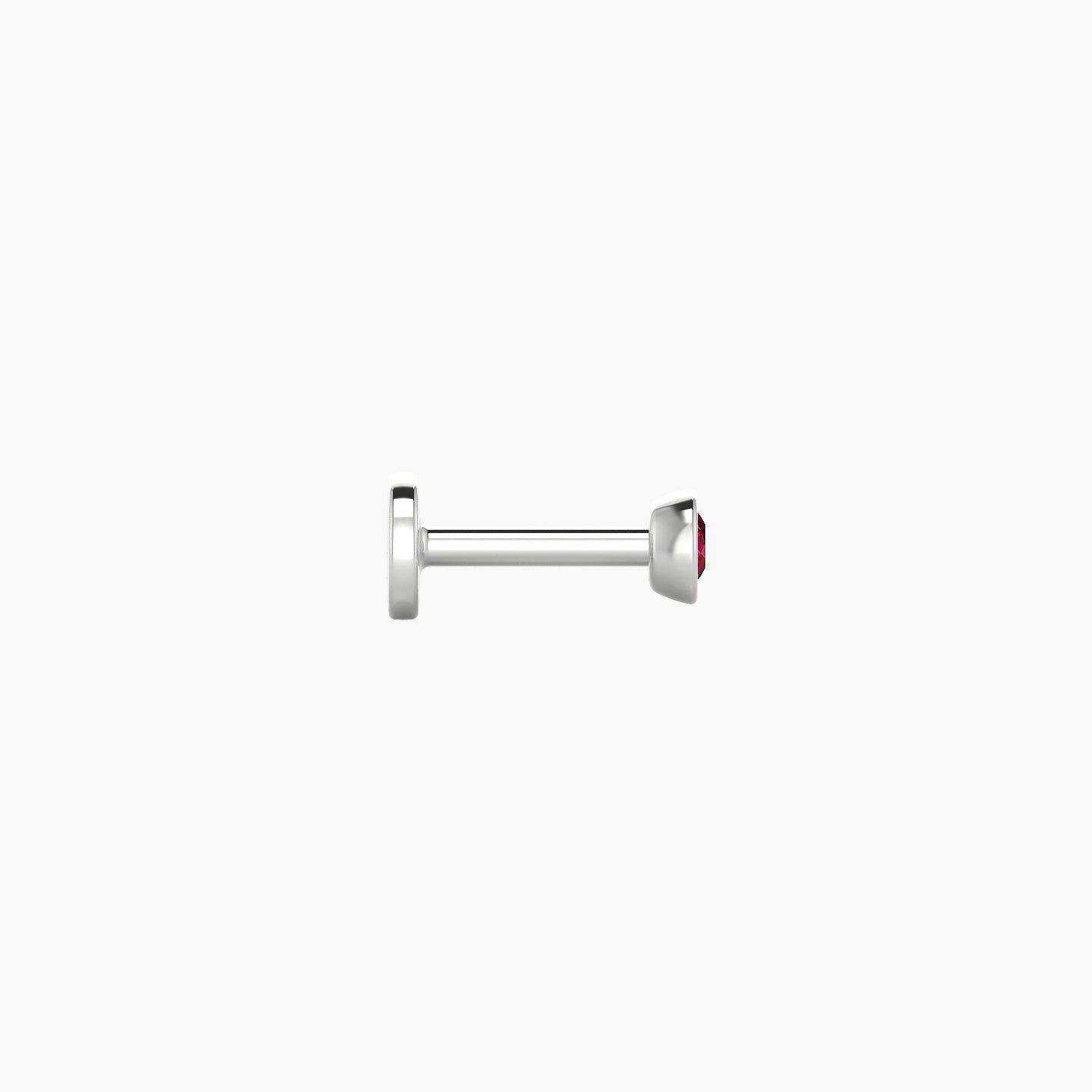 Eos | 18k White Gold 5 mm 3 mm Round Ruby Nostril Piercing