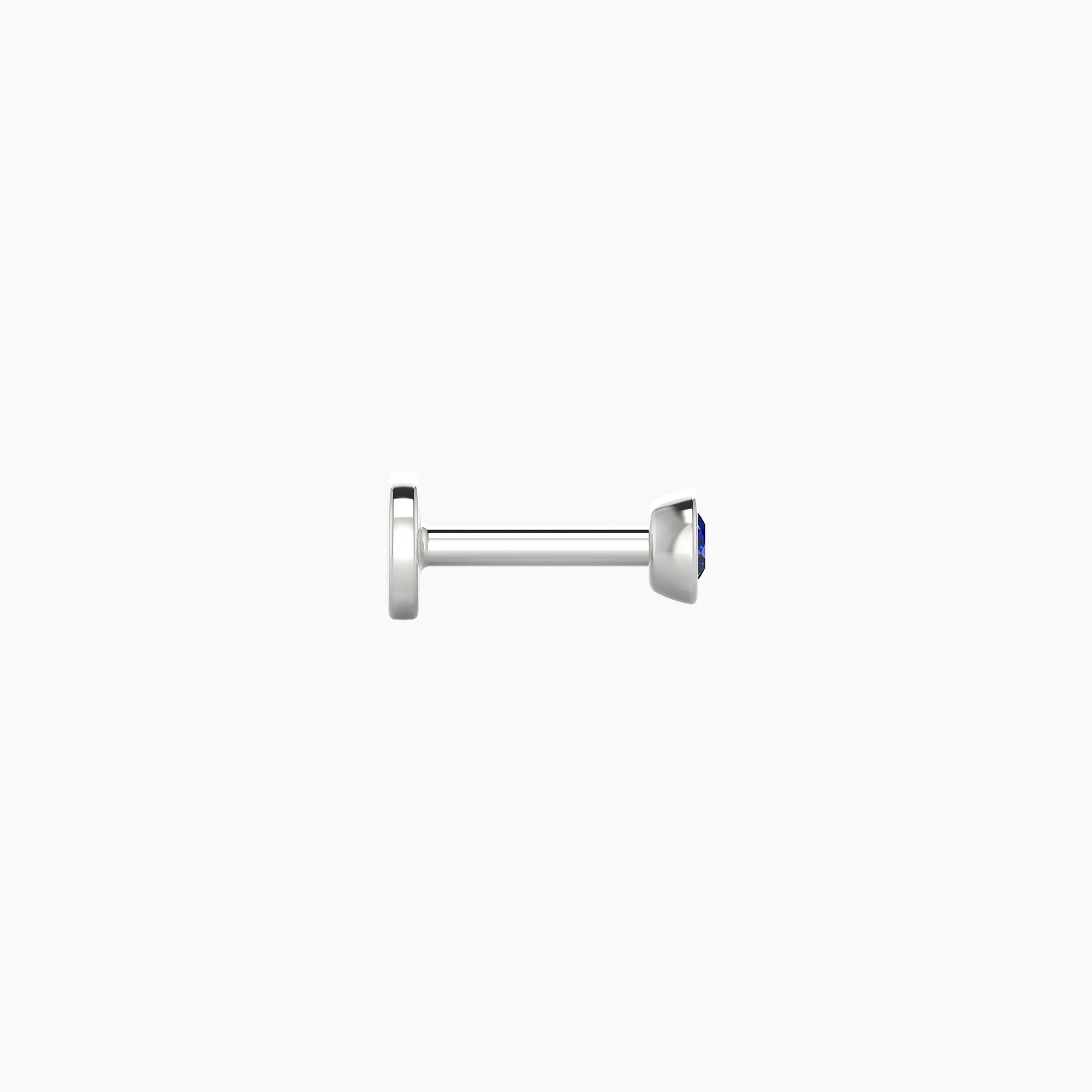 Eos | 18k White Gold 5 mm 3 mm Round Sapphire Nostril Piercing