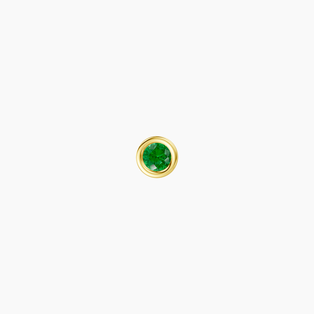Eos | 18k Yellow Gold 5 mm 3 mm Round Emerald Piercing