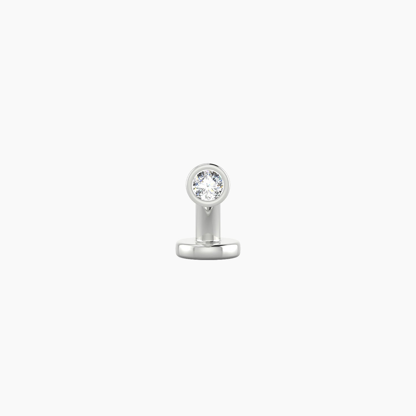 Eos | 18k White Gold 3 mm 6 mm Round Diamond Floating Navel Piercing