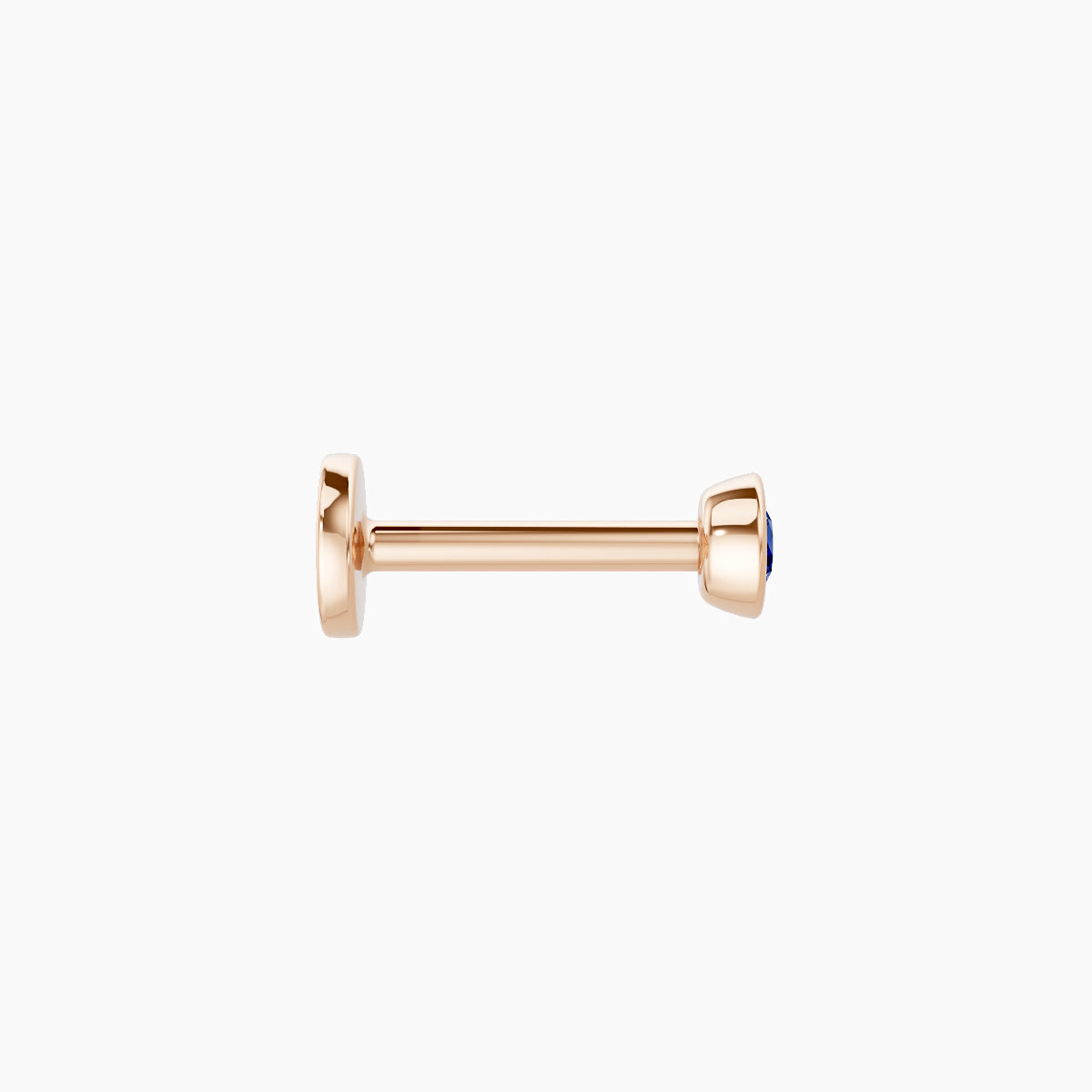 Eos | 18k Rose Gold 6.5 mm 3 mm Round Sapphire Nose Piercing
