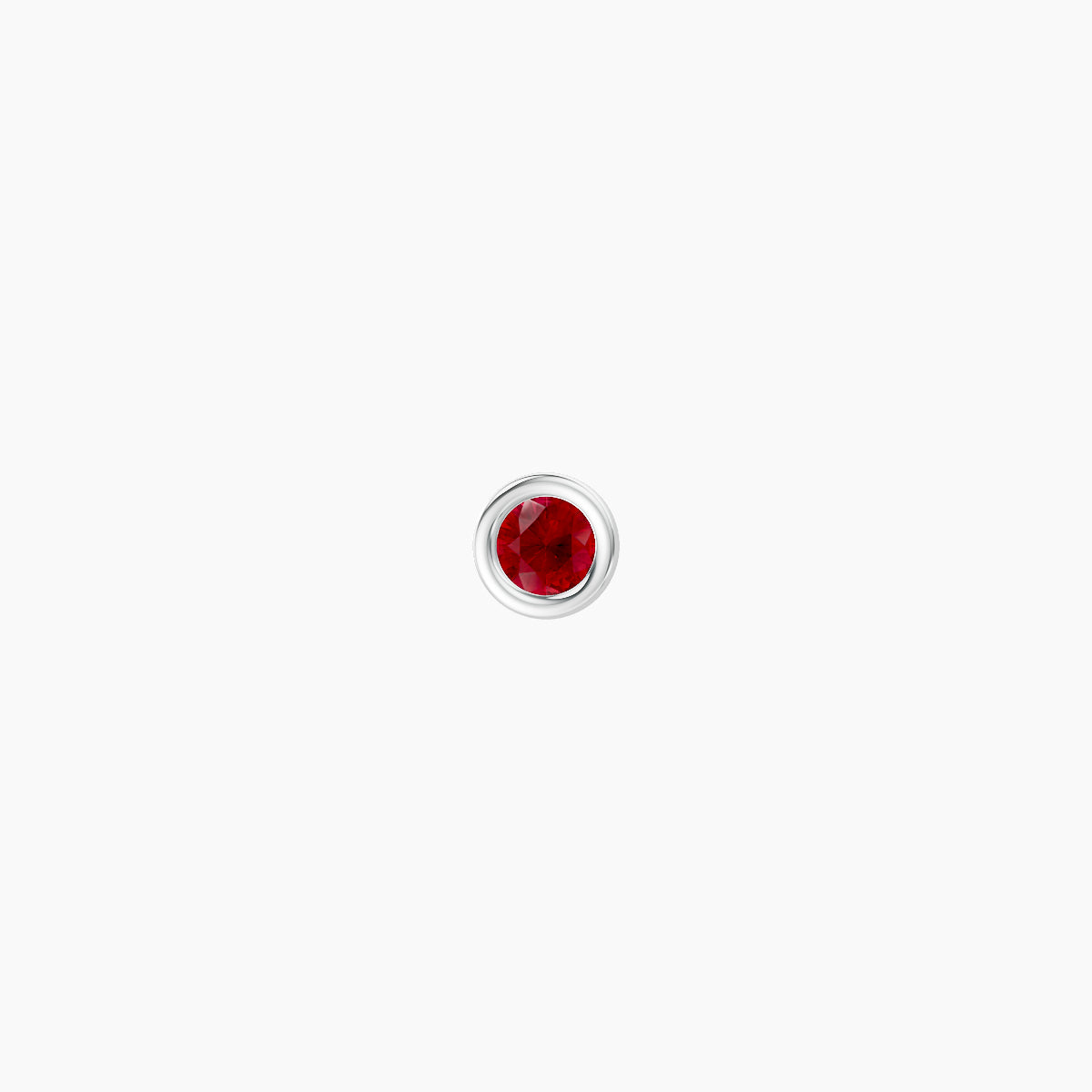 Eos | 18k White Gold 6.5 mm 3 mm Round Ruby Nose Piercing