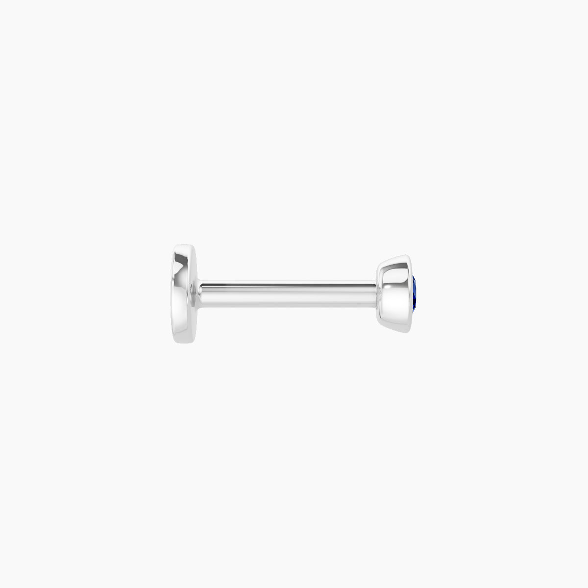 Eos | 18k White Gold 6.5 mm 3 mm Round Sapphire Nose Piercing