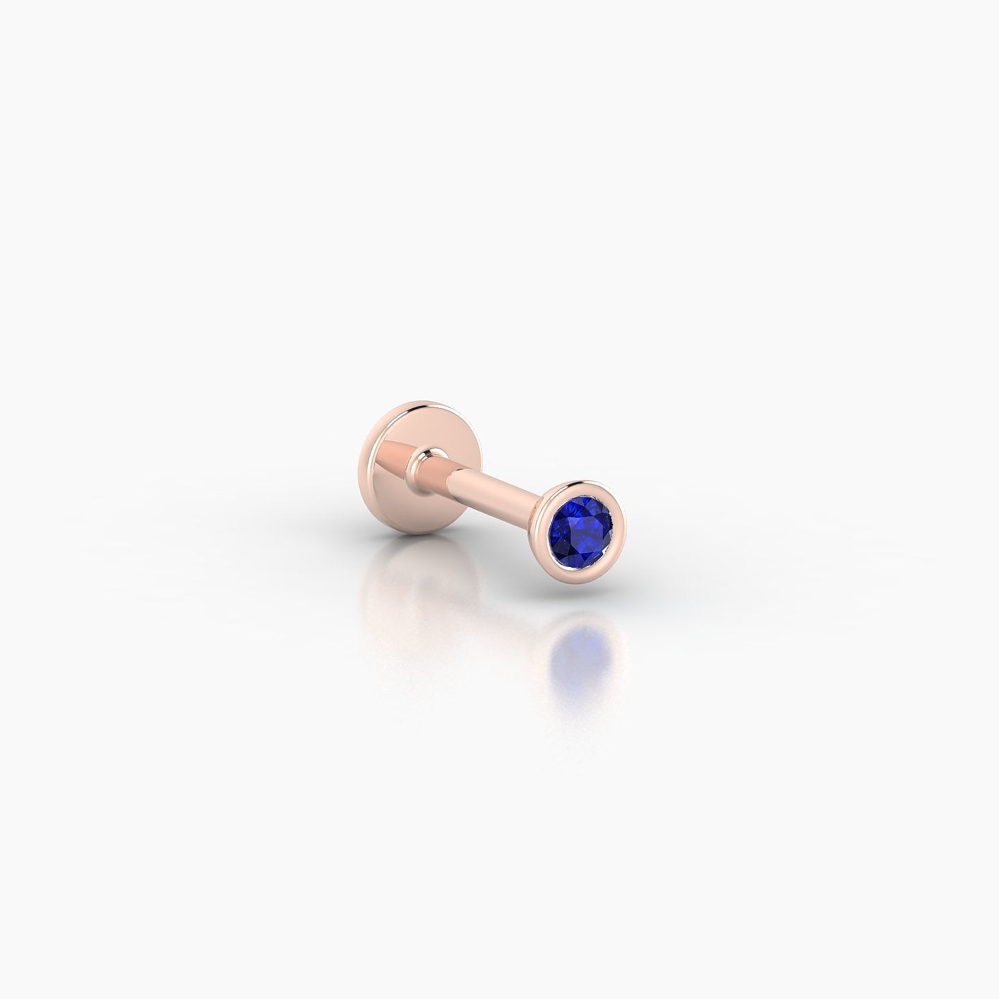 Eos | 18k Rose Gold 6.5 mm 3 mm Round Sapphire Nostril Piercing