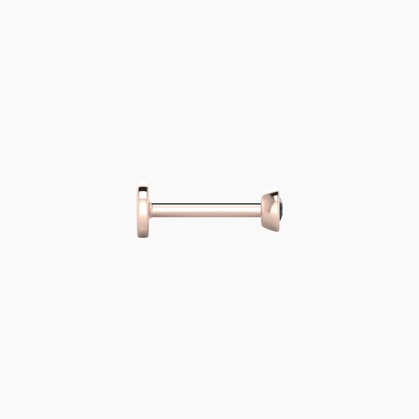 Eos | 18k Rose Gold 6.5 mm 3 mm Round Black Diamond Nostril Piercing