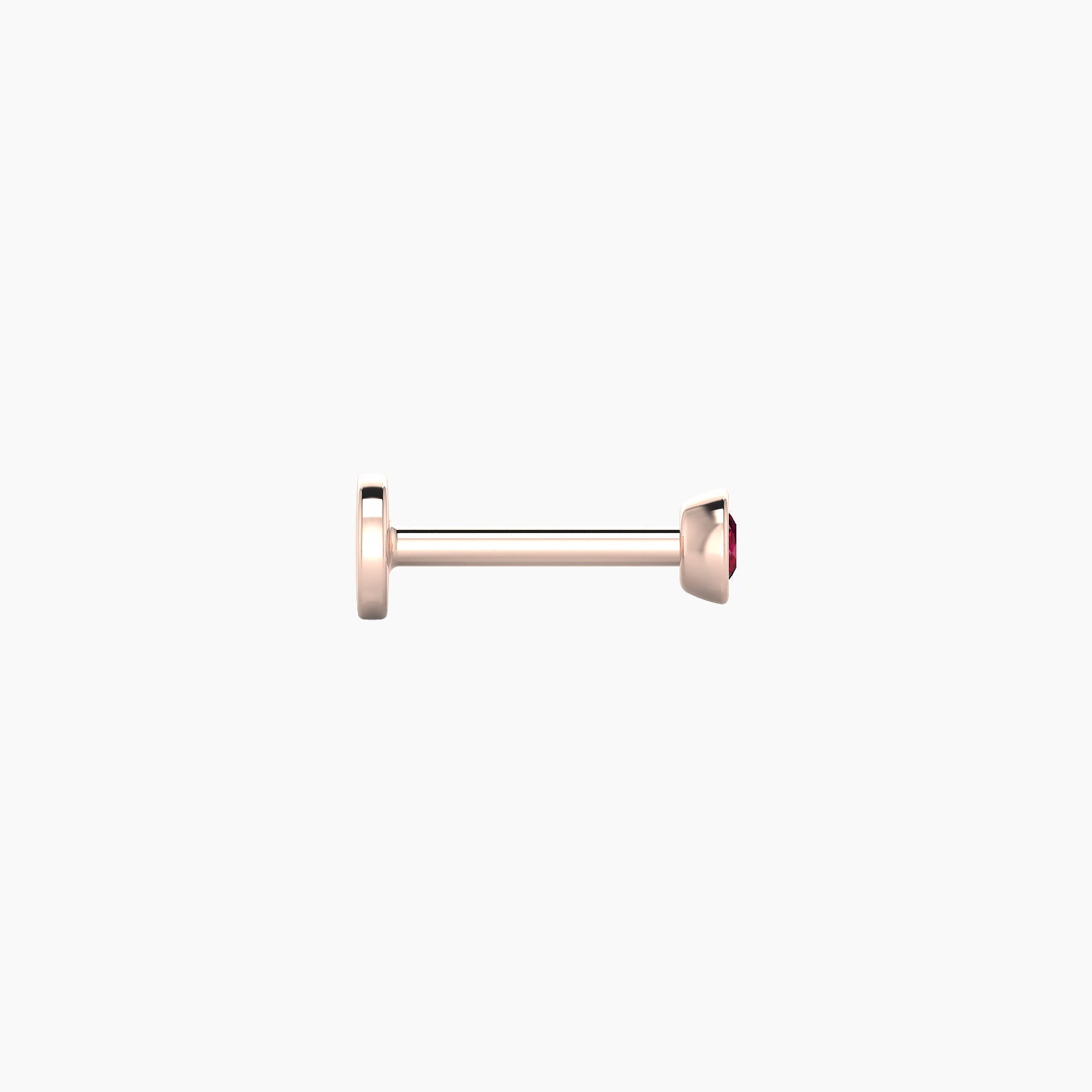 Eos | 18k Rose Gold 6.5 mm 3 mm Round Ruby Nostril Piercing