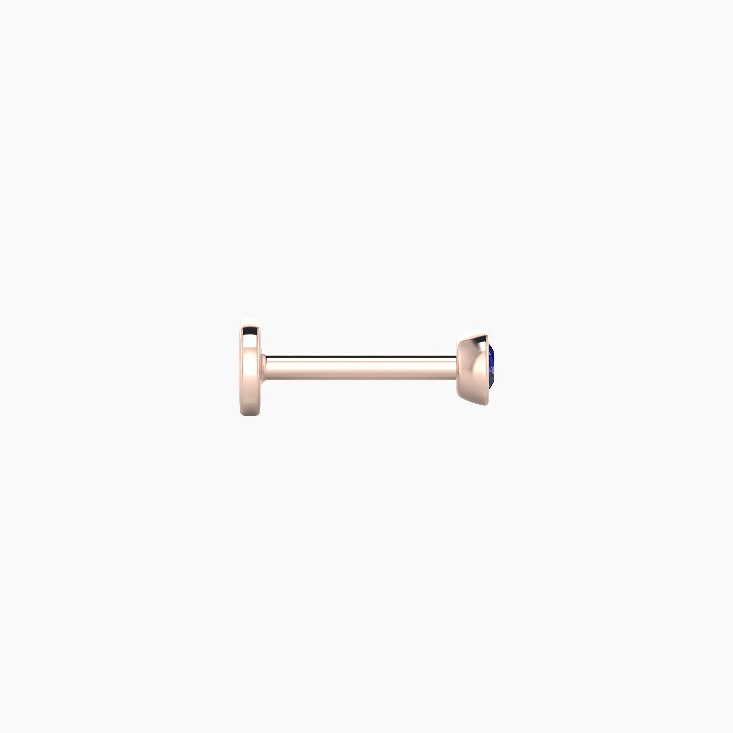 Eos | 18k Rose Gold 6.5 mm 3 mm Round Sapphire Nostril Piercing