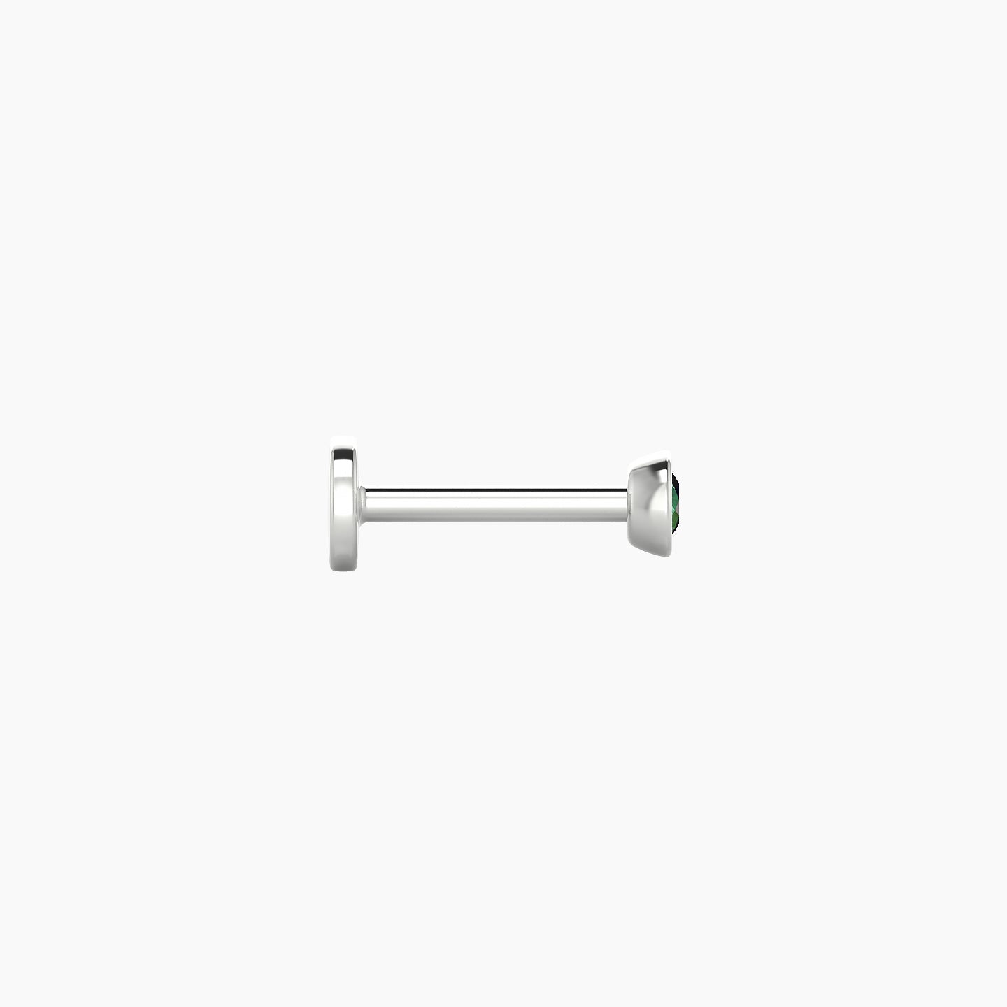 Eos | 18k White Gold 6.5 mm 3 mm Round Emerald Nostril Piercing