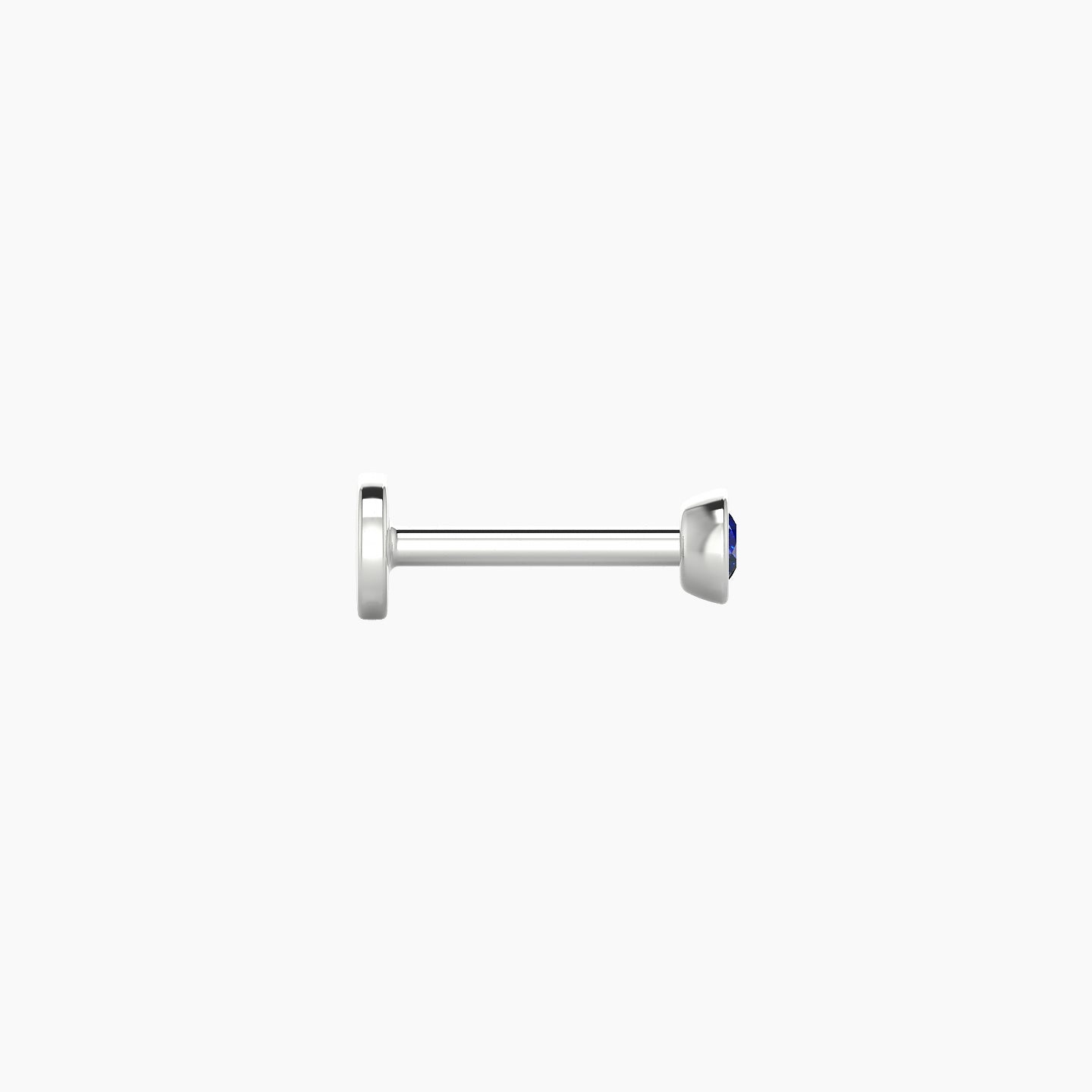 Eos | 18k White Gold 6.5 mm 3 mm Round Sapphire Nostril Piercing