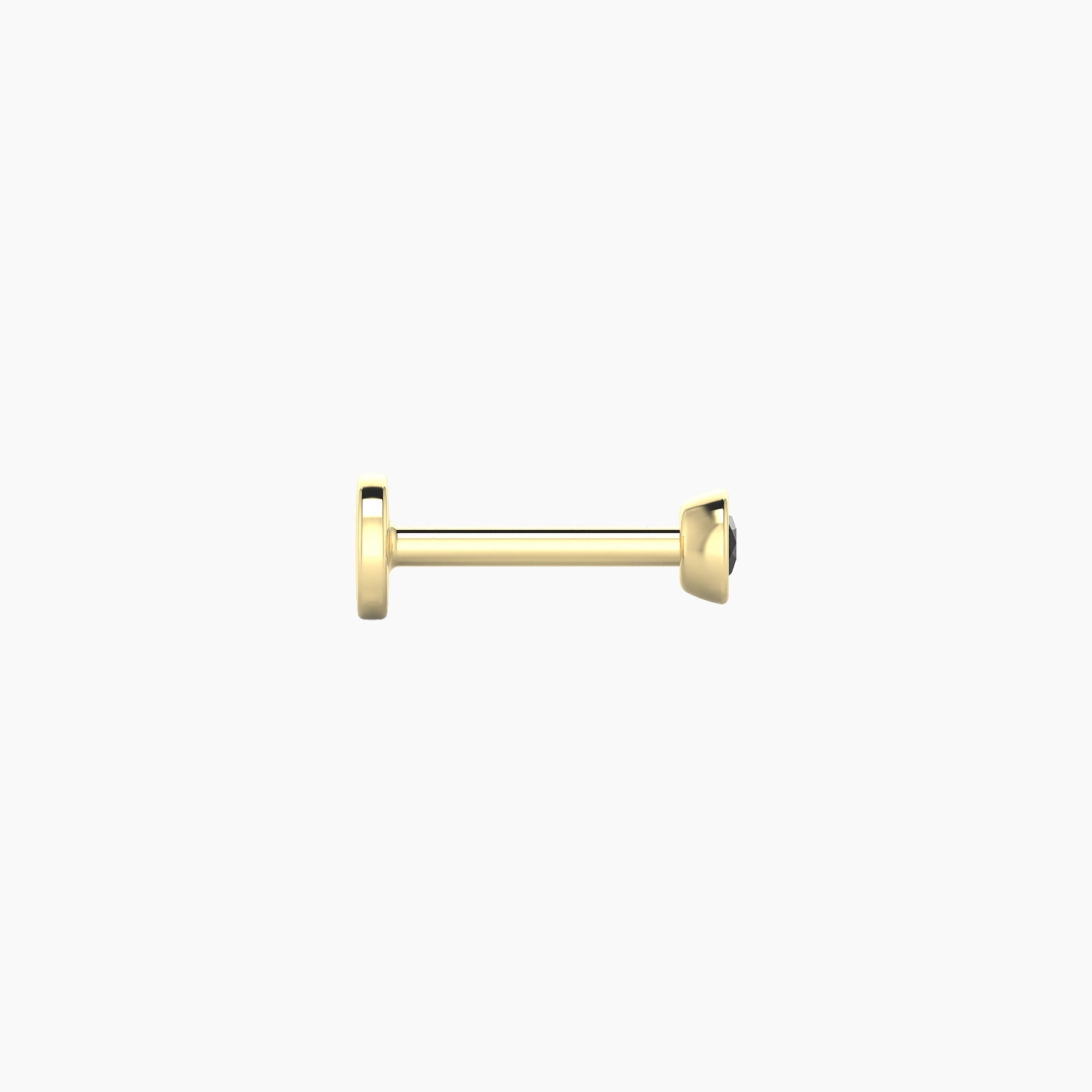 Eos | 18k Yellow Gold 6.5 mm 3 mm Round Black Diamond Nostril Piercing