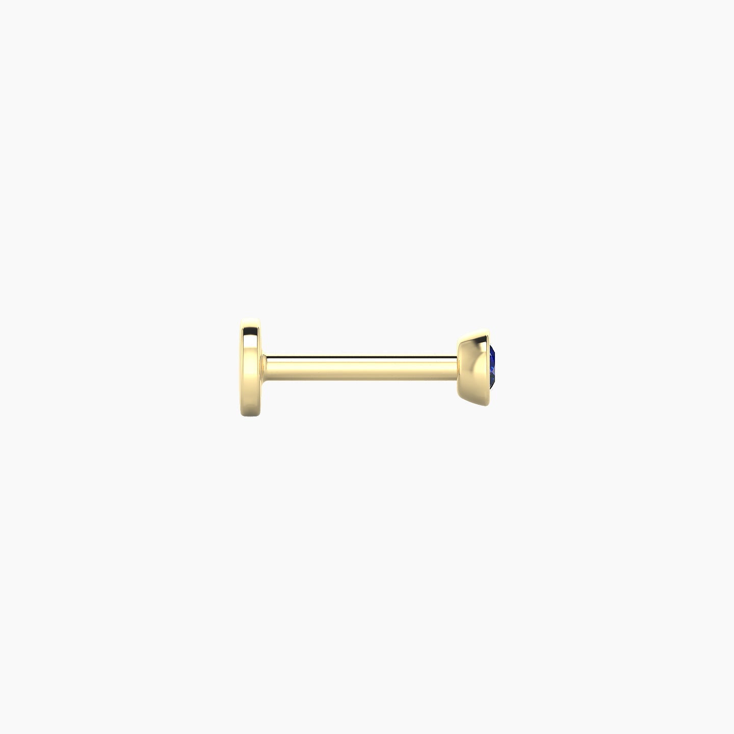 Eos | 18k Yellow Gold 6.5 mm 3 mm Round Sapphire Nostril Piercing