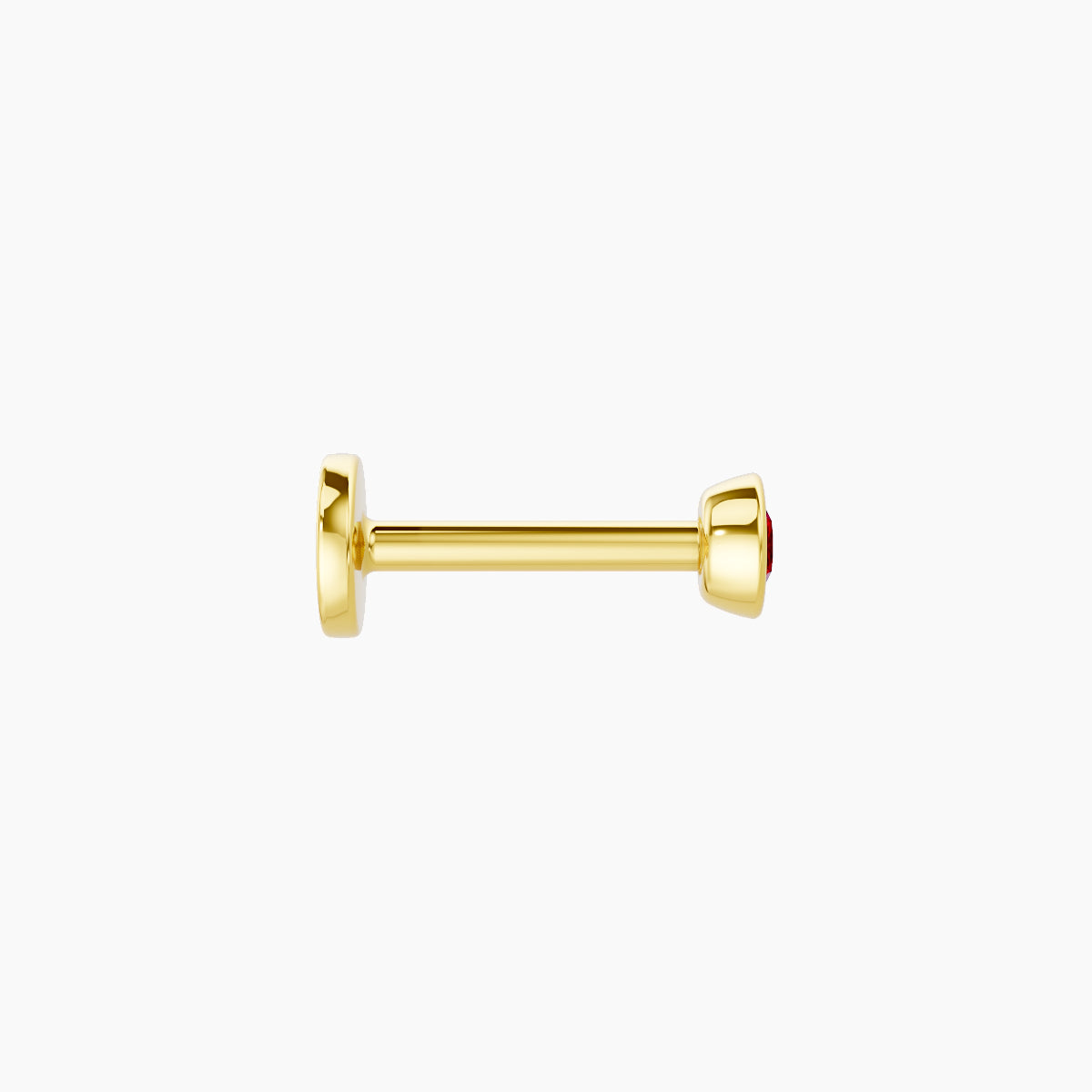 Eos | 18k Yellow Gold 6.5 mm 3 mm Round Ruby Piercing