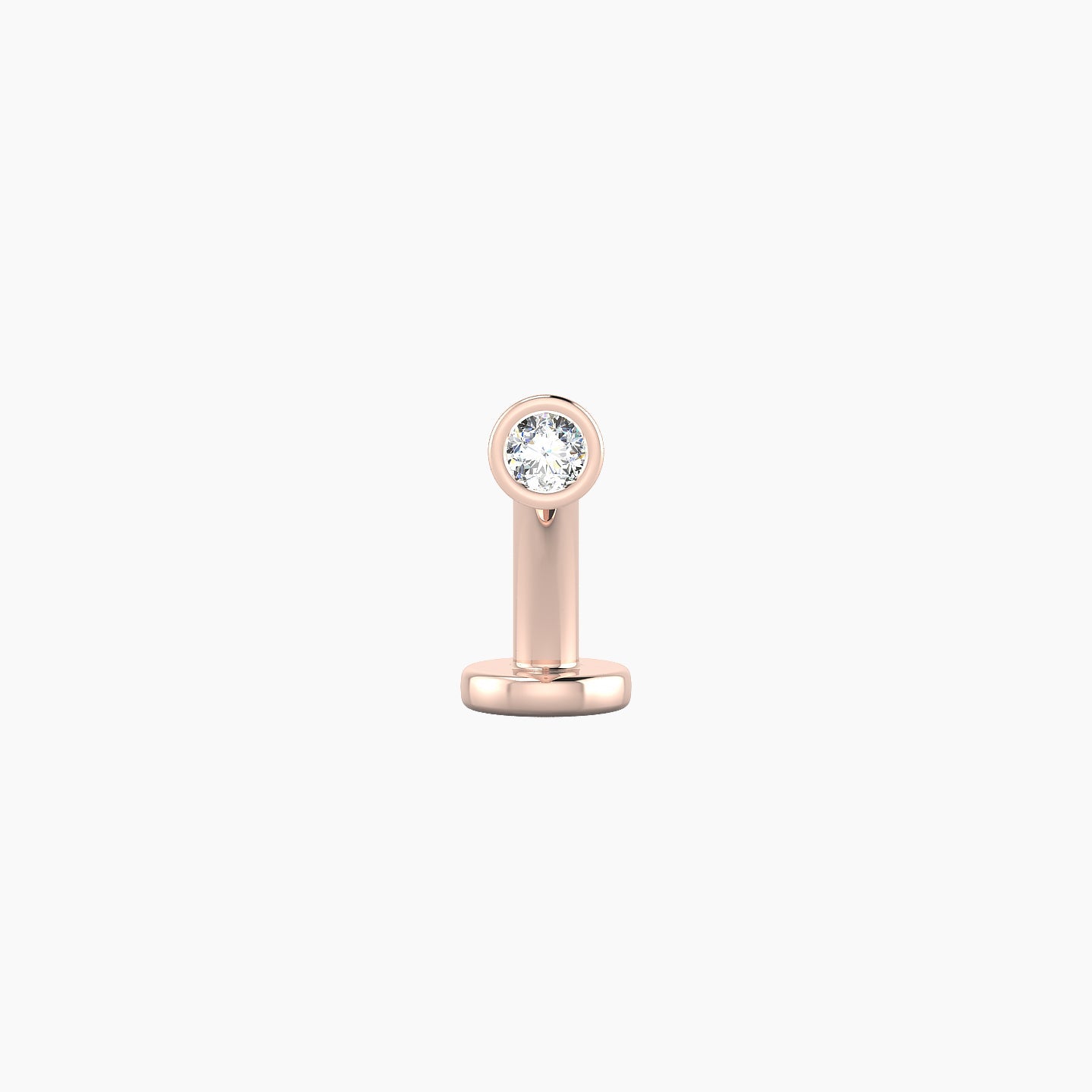 Eos | 18k Rose Gold 3 mm 8 mm Round Diamond Floating Navel Piercing