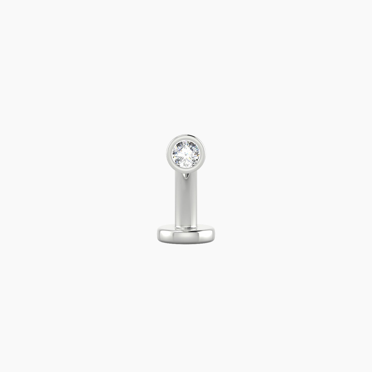 Eos | 18k White Gold 3 mm 8 mm Round Diamond Floating Navel Piercing