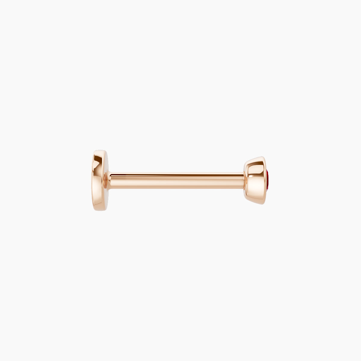 Eos | 18k Rose Gold 8 mm 3 mm Round Ruby Nose Piercing