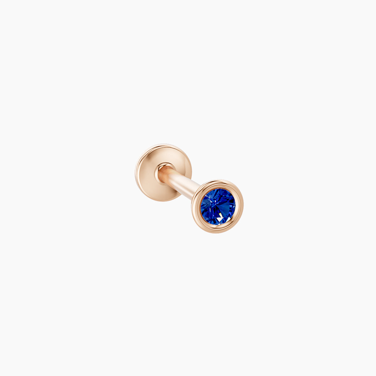 Eos | 18k Rose Gold 8 mm 3 mm Round Sapphire Nose Piercing