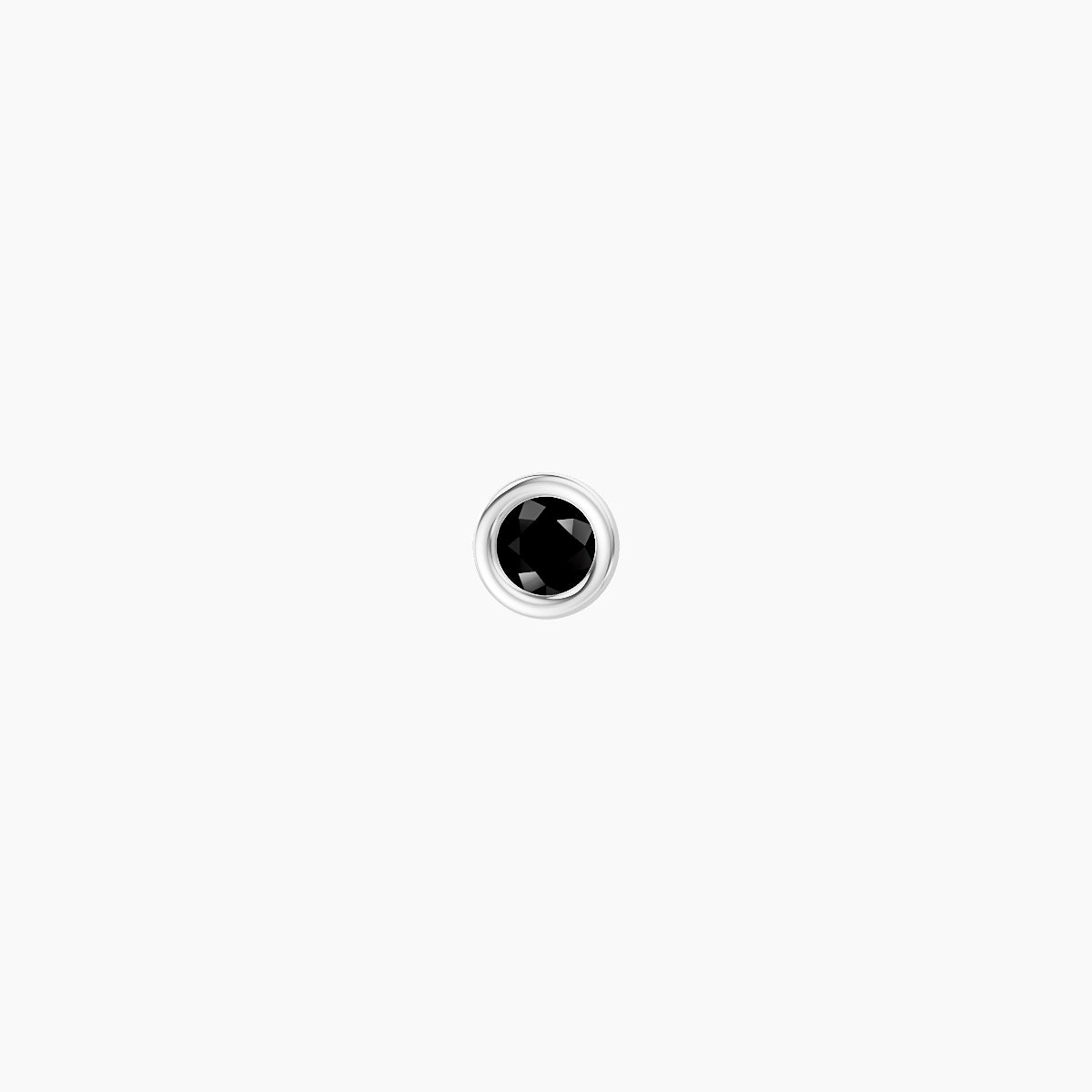 Eos | 18k White Gold 8 mm 3 mm Round Black Diamond Nose Piercing