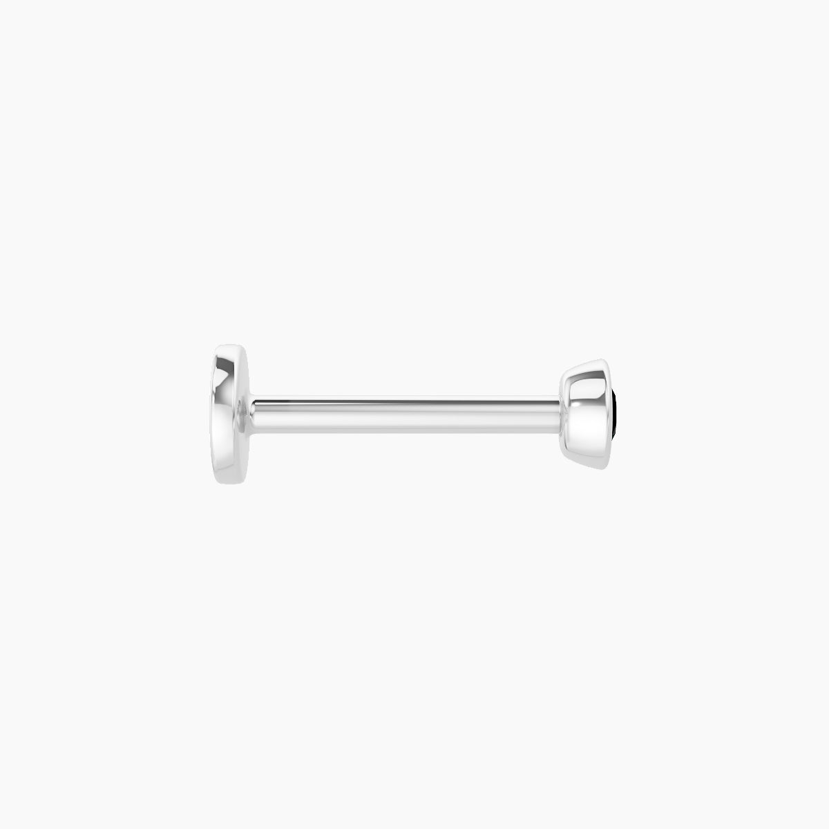 Eos | 18k White Gold 8 mm 3 mm Round Black Diamond Nose Piercing