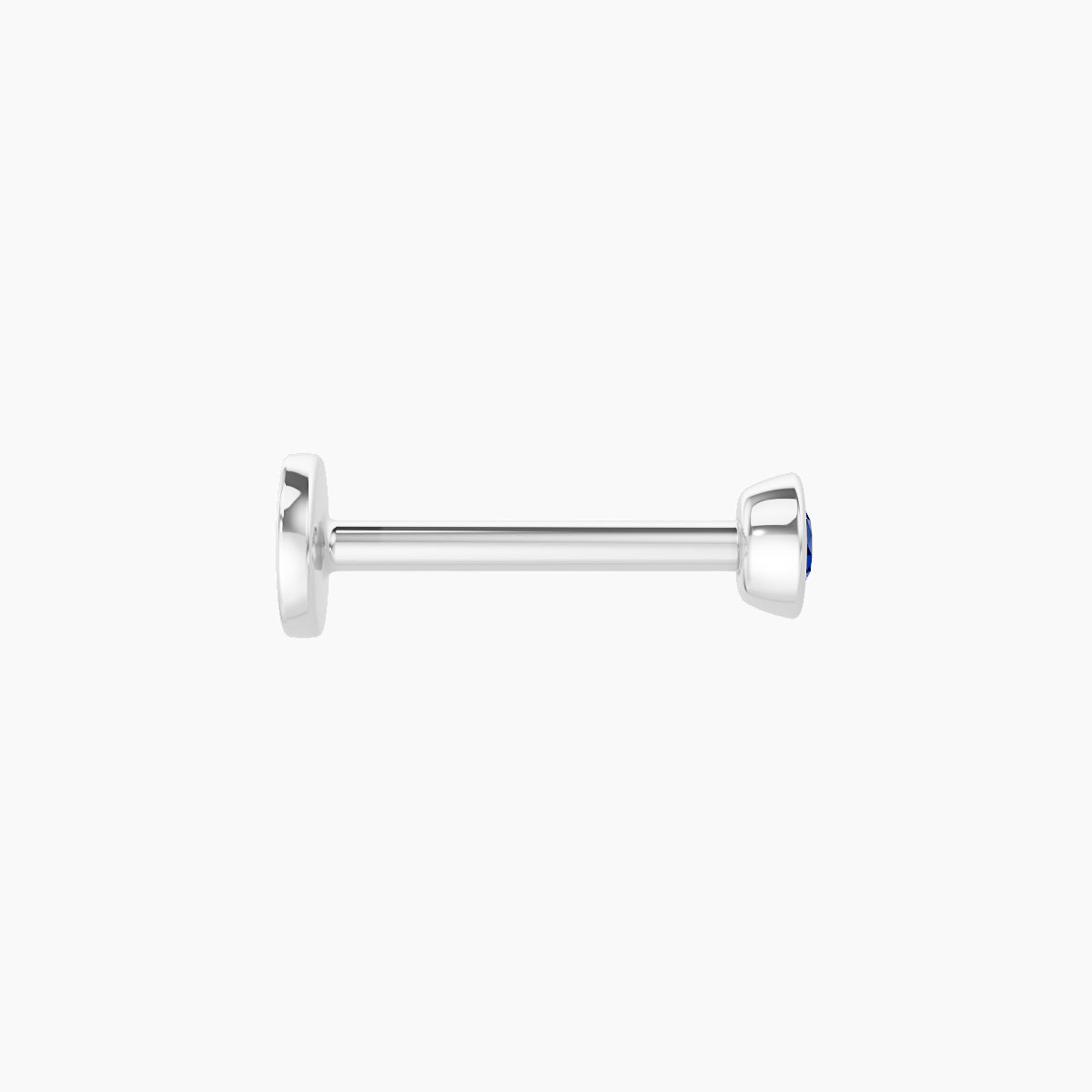 Eos | 18k White Gold 8 mm 3 mm Round Sapphire Nose Piercing