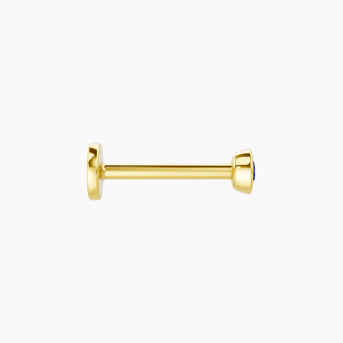 Eos | 18k Yellow Gold 8 mm 3 mm Round Sapphire Nose Piercing
