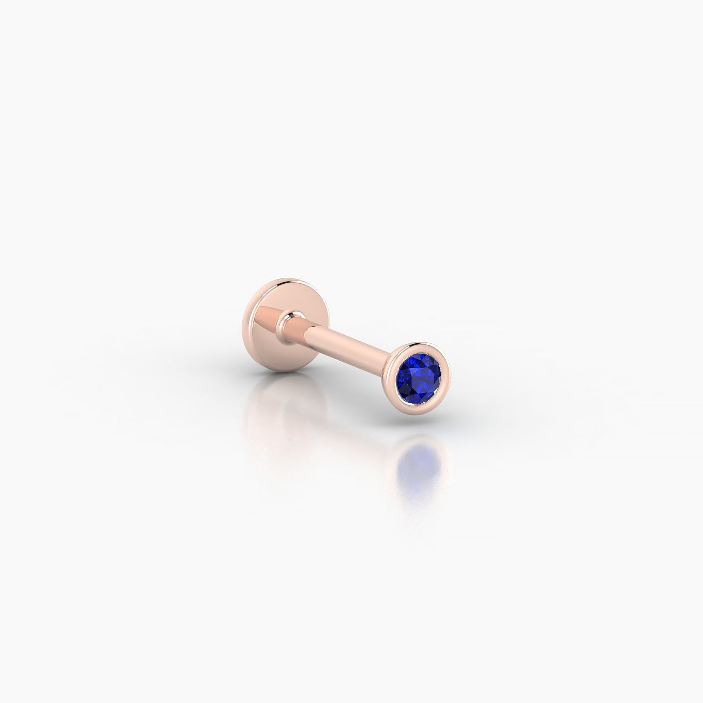 Eos | 18k Rose Gold 8 mm 3 mm Round Sapphire Nostril Piercing