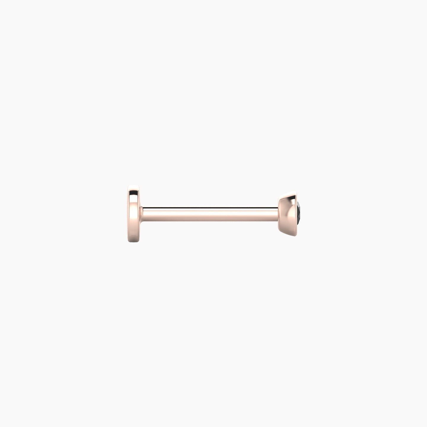 Eos | 18k Rose Gold 8 mm 3 mm Round Black Diamond Nostril Piercing