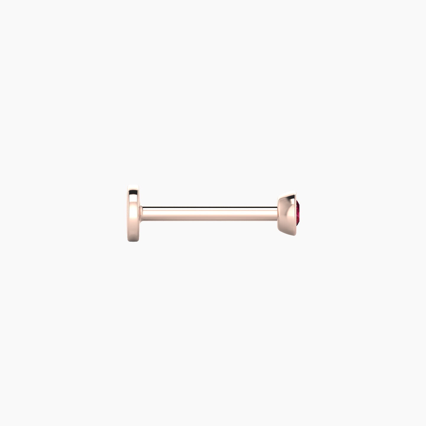 Eos | 18k Rose Gold 8 mm 3 mm Round Ruby Nostril Piercing