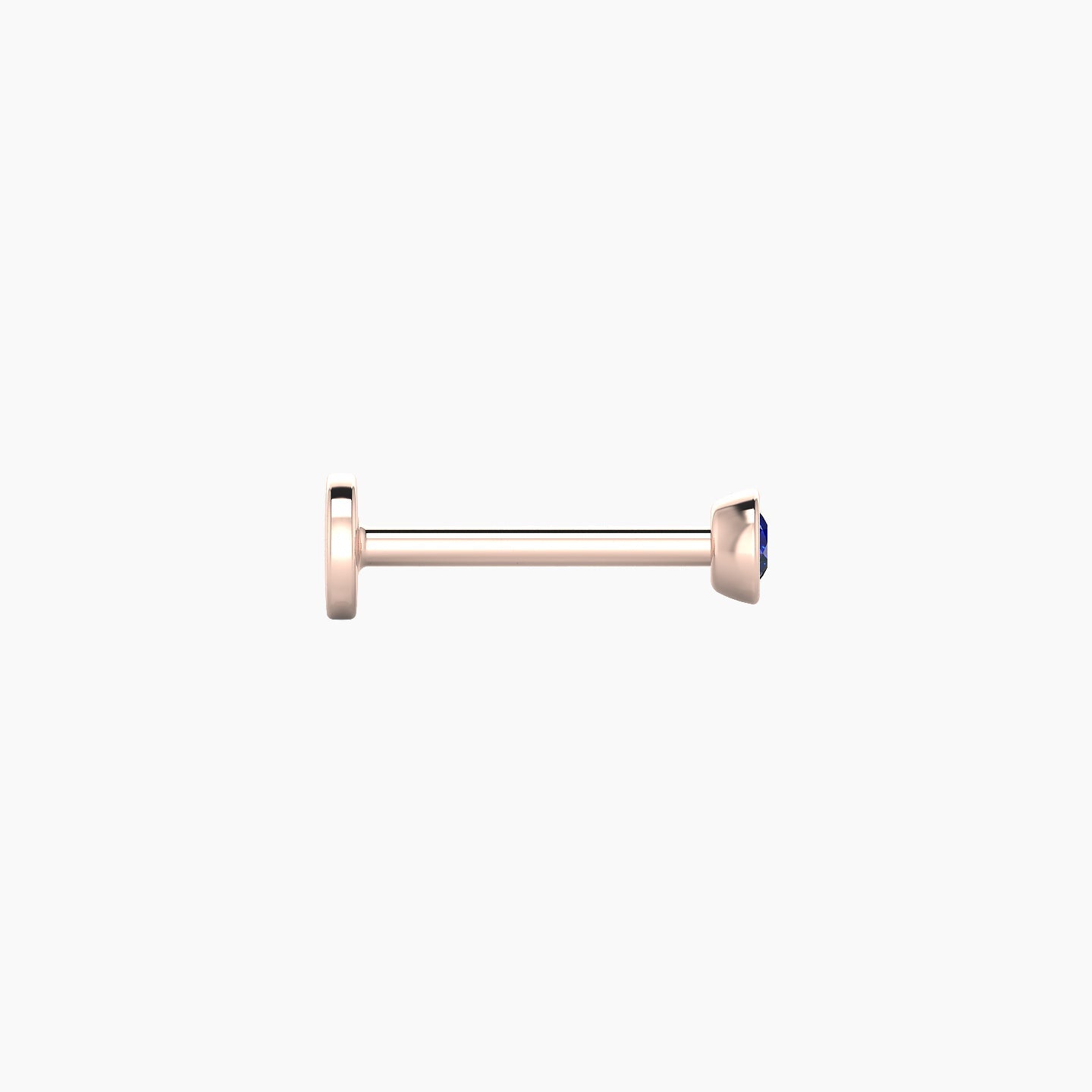 Eos | 18k Rose Gold 8 mm 3 mm Round Sapphire Nostril Piercing