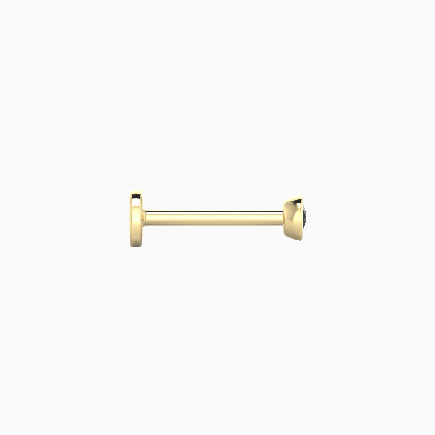 Eos | 18k Yellow Gold 8 mm 3 mm Round Black Diamond Nostril Piercing