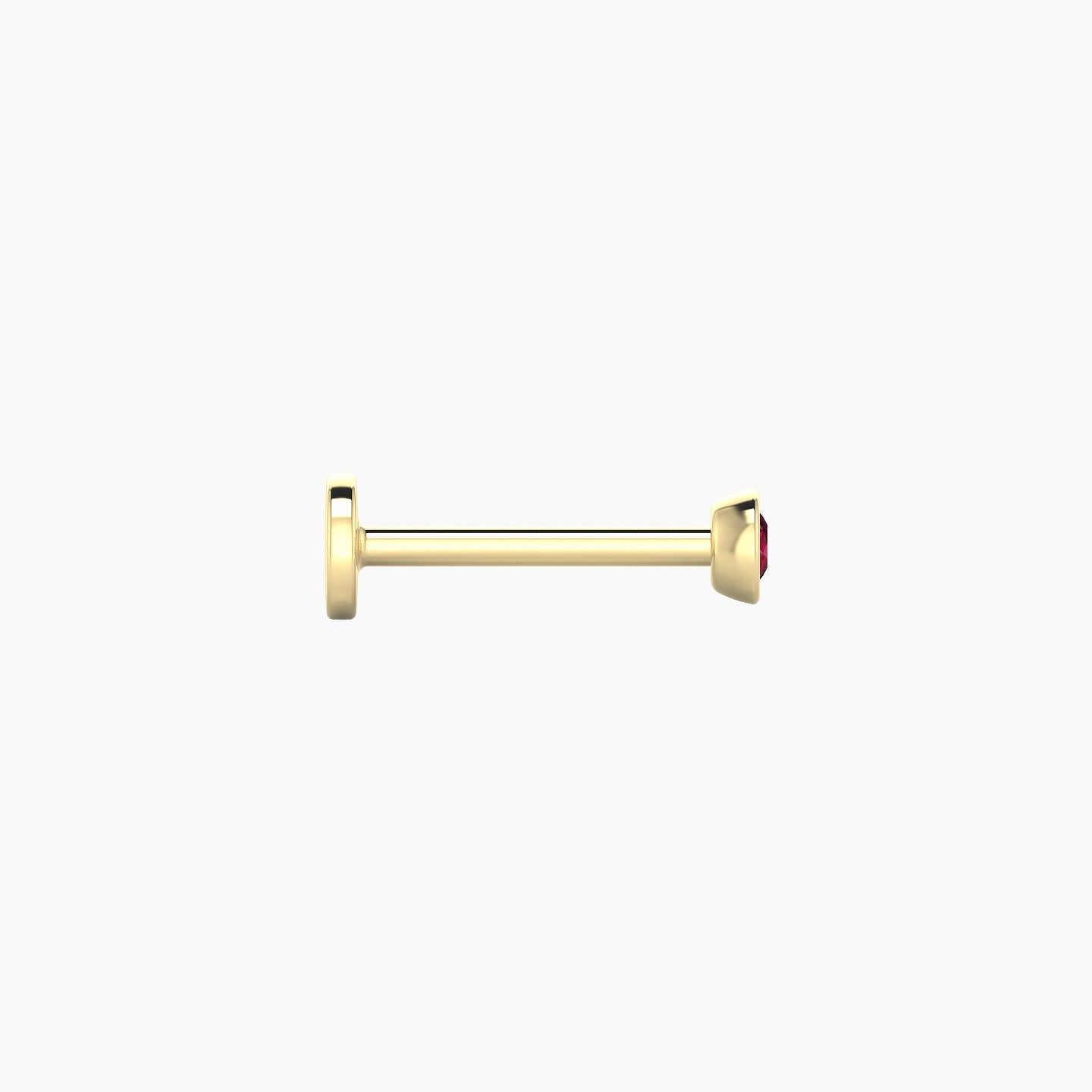 Eos | 18k Yellow Gold 8 mm 3 mm Round Ruby Nostril Piercing