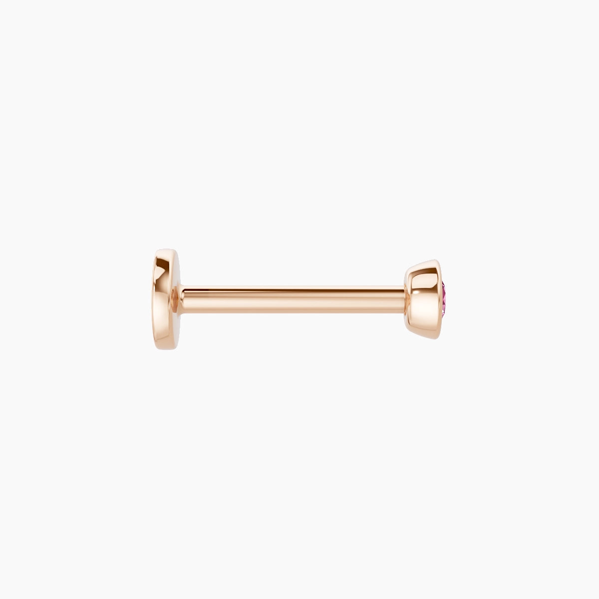 Eos | 18k Rose Gold 8 mm 3 mm Round Pink Sapphire Piercing