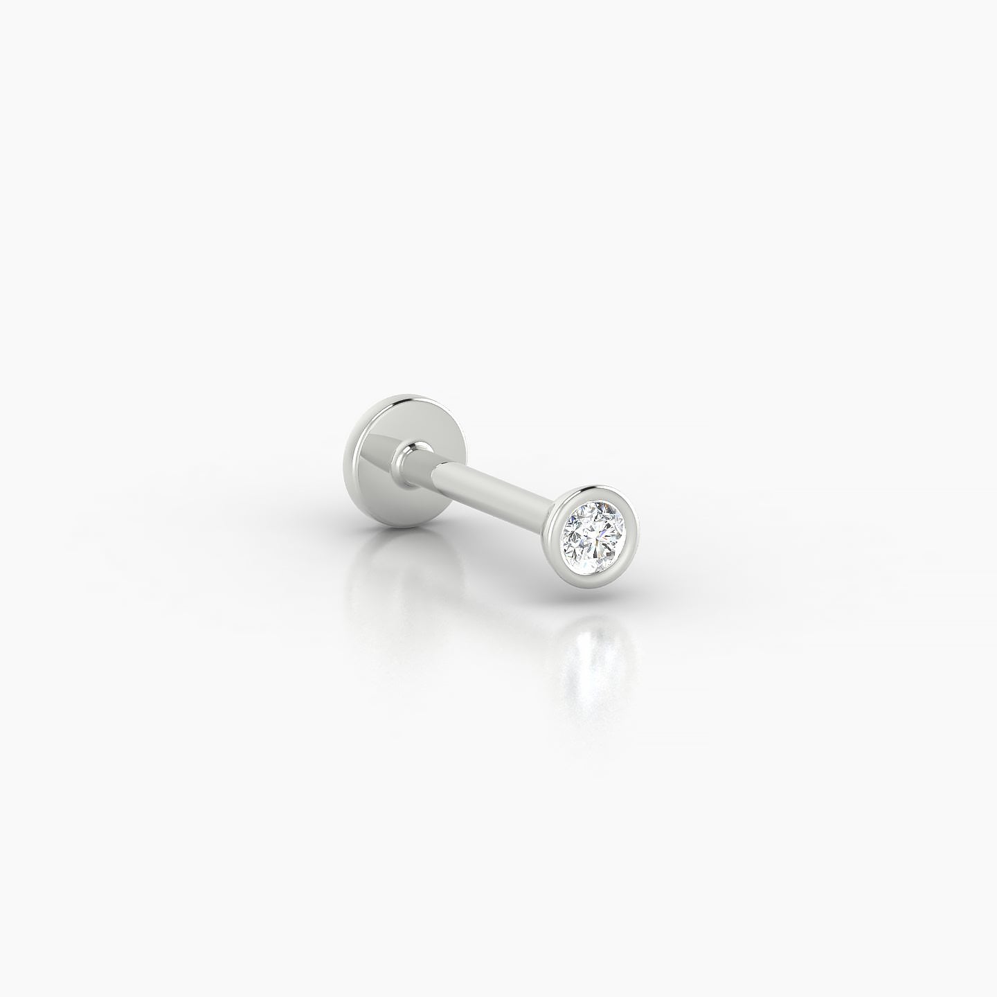 Eos | 18k White Gold 3 mm 8 mm Round Diamond Piercing