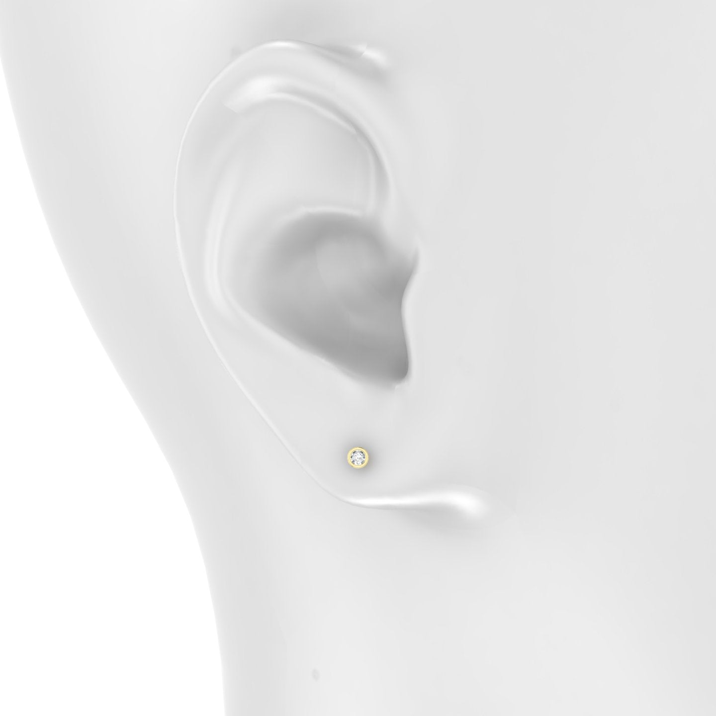 Eos | 18k Yellow Gold 3 mm Round Diamond Earring