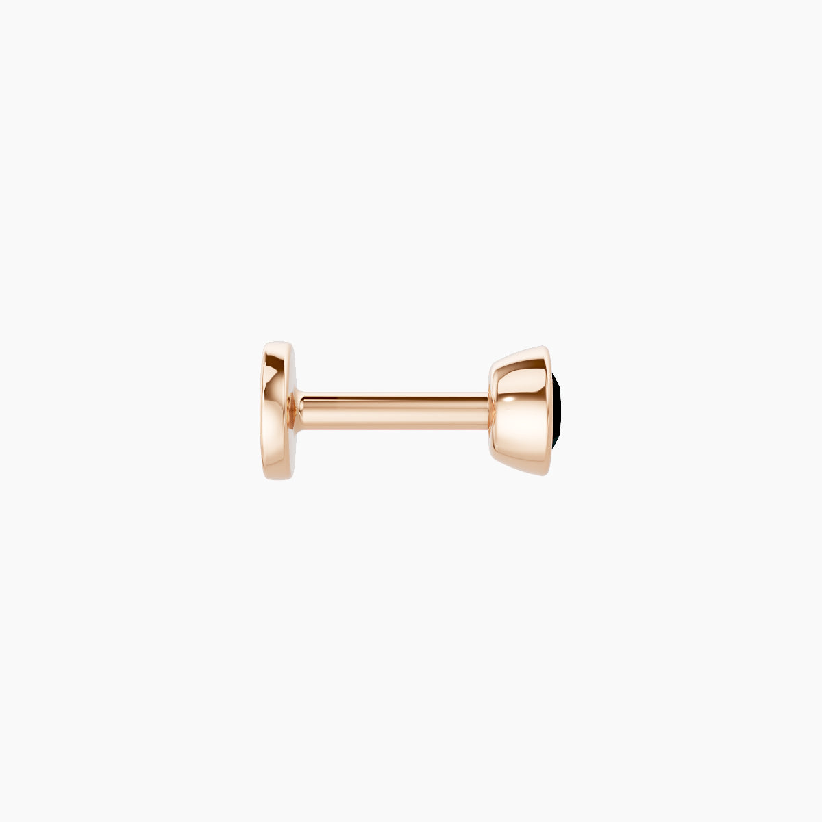 Eos | 18k Rose Gold 5 mm 3.5 mm Round Black Diamond Nose Piercing
