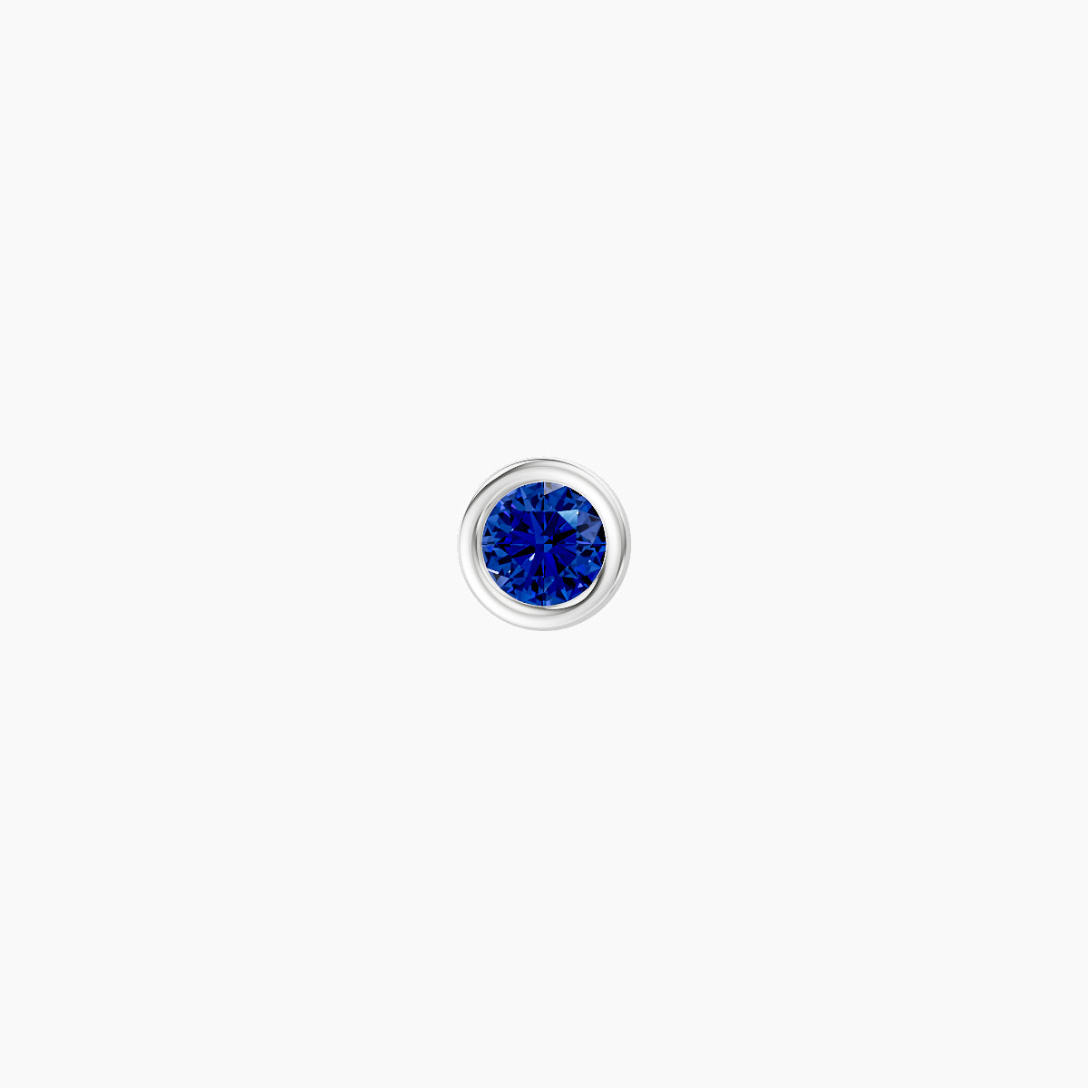 Eos | 18k White Gold 5 mm 3.5 mm Round Sapphire Nose Piercing