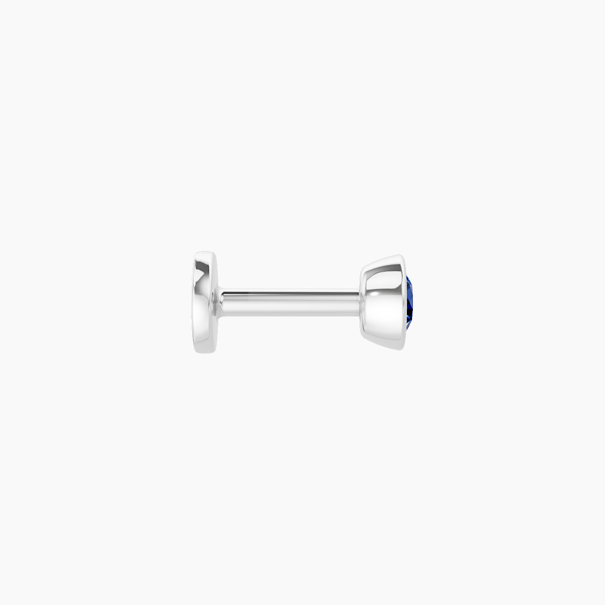 Eos | 18k White Gold 5 mm 3.5 mm Round Sapphire Nose Piercing