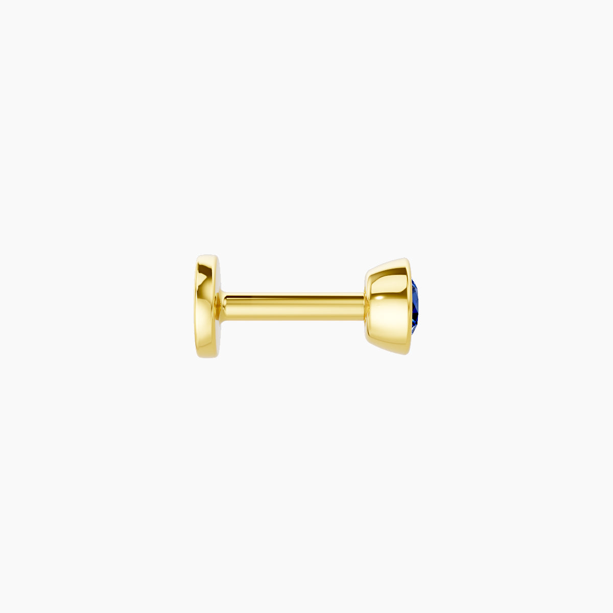 Eos | 18k Yellow Gold 5 mm 3.5 mm Round Sapphire Nose Piercing