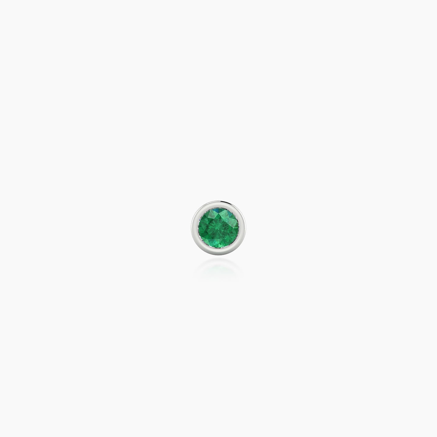 Eos | 18k White Gold 5 mm 3.5 mm Round Emerald Nostril Piercing