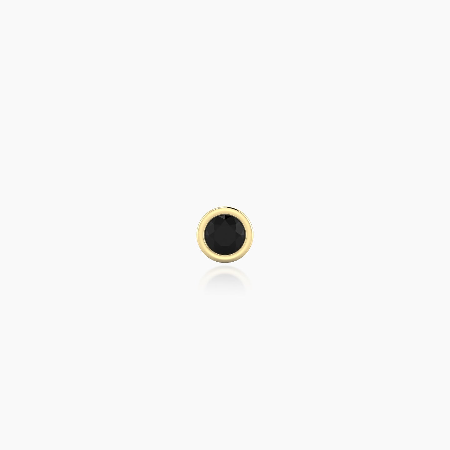 Eos | 18k Yellow Gold 5 mm 3.5 mm Round Black Diamond Nostril Piercing