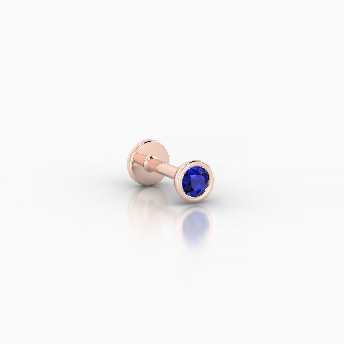 Eos | 18k Rose Gold 5 mm 3.5 mm Round Sapphire Nostril Piercing