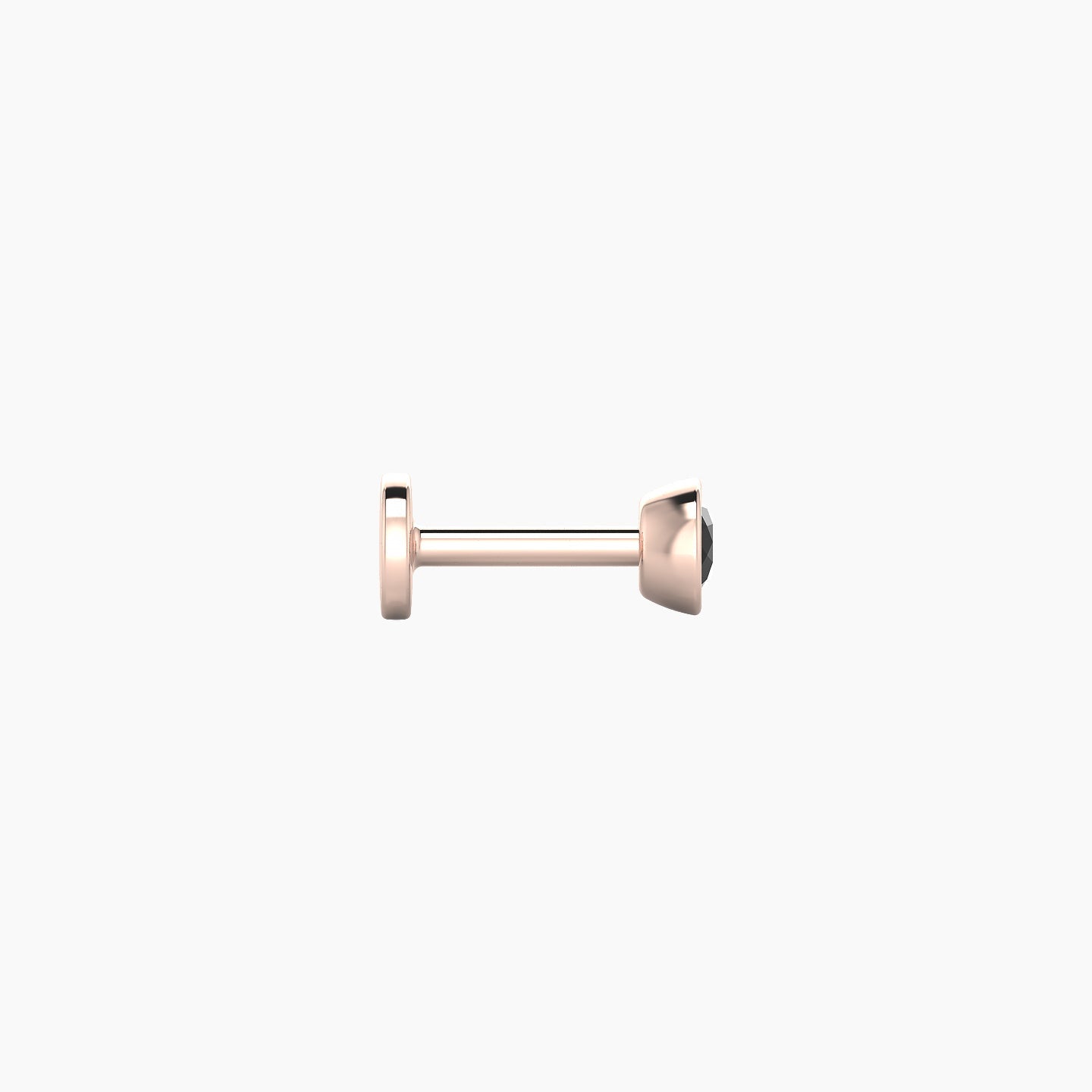 Eos | 18k Rose Gold 5 mm 3.5 mm Round Black Diamond Nostril Piercing