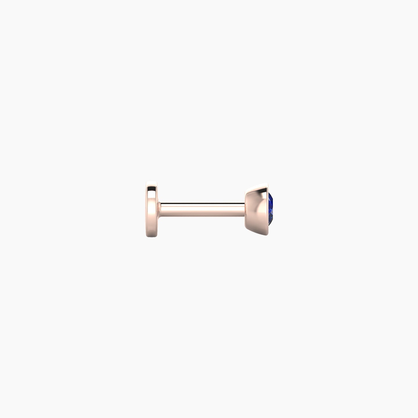 Eos | 18k Rose Gold 5 mm 3.5 mm Round Sapphire Nostril Piercing