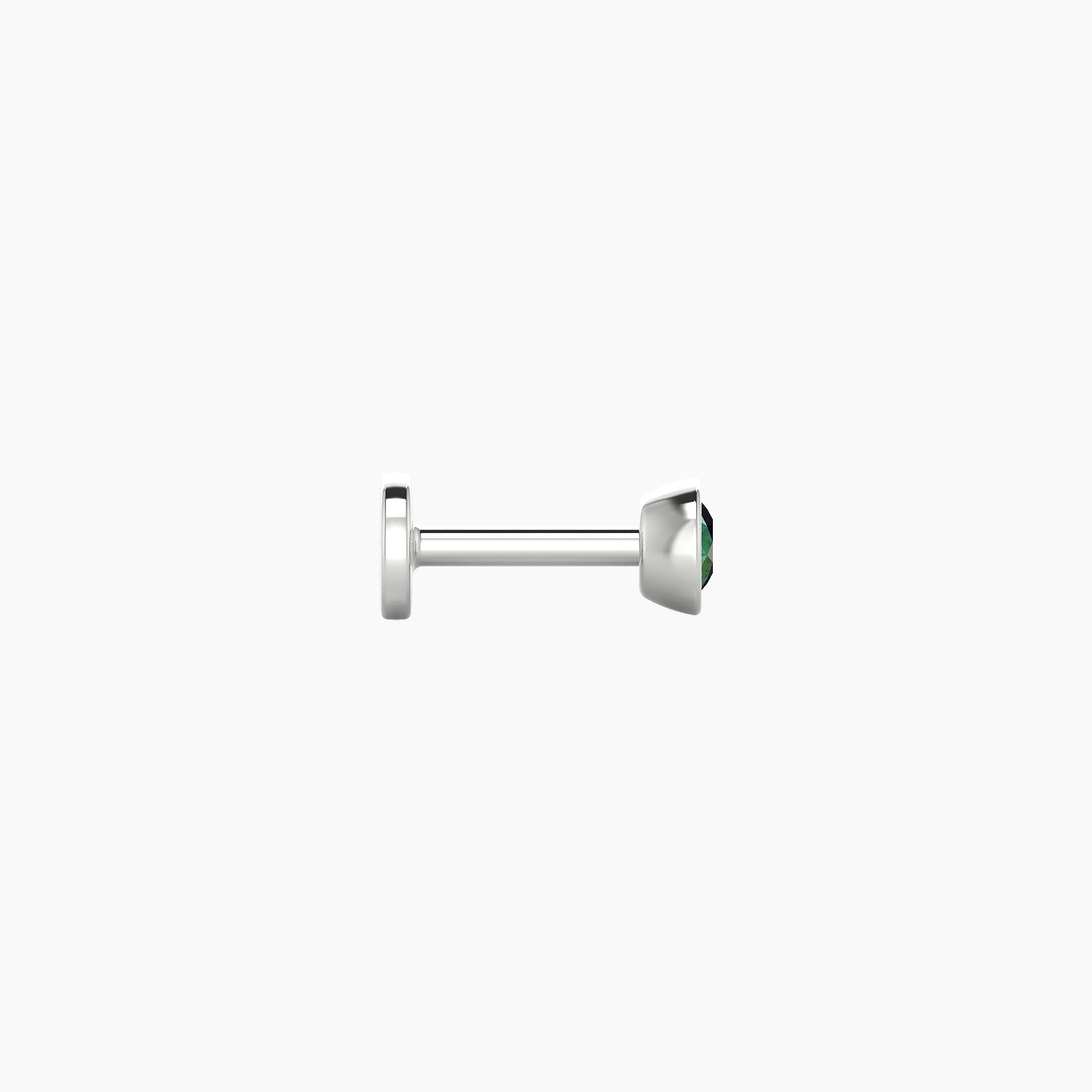 Eos | 18k White Gold 5 mm 3.5 mm Round Emerald Nostril Piercing