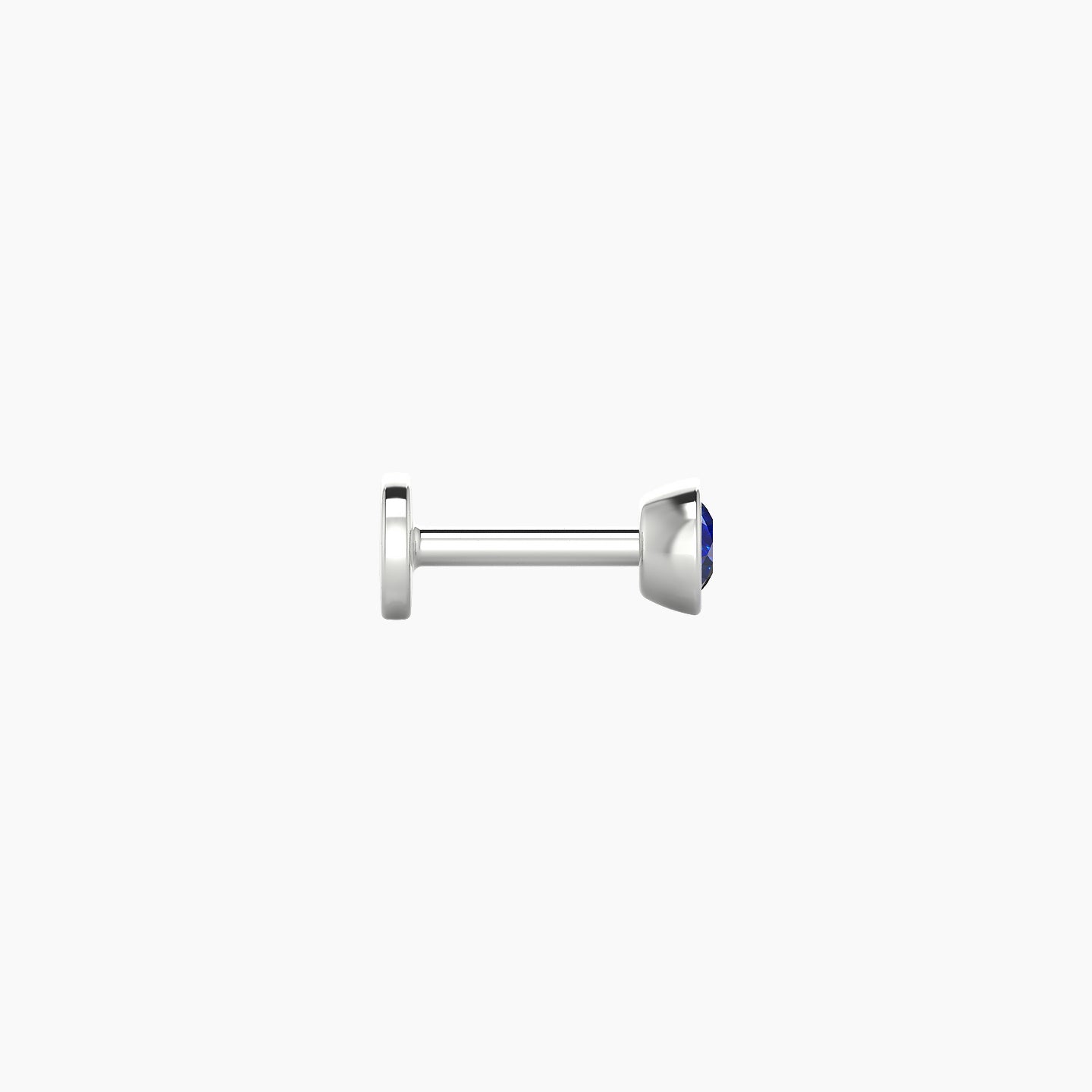 Eos | 18k White Gold 5 mm 3.5 mm Round Sapphire Nostril Piercing