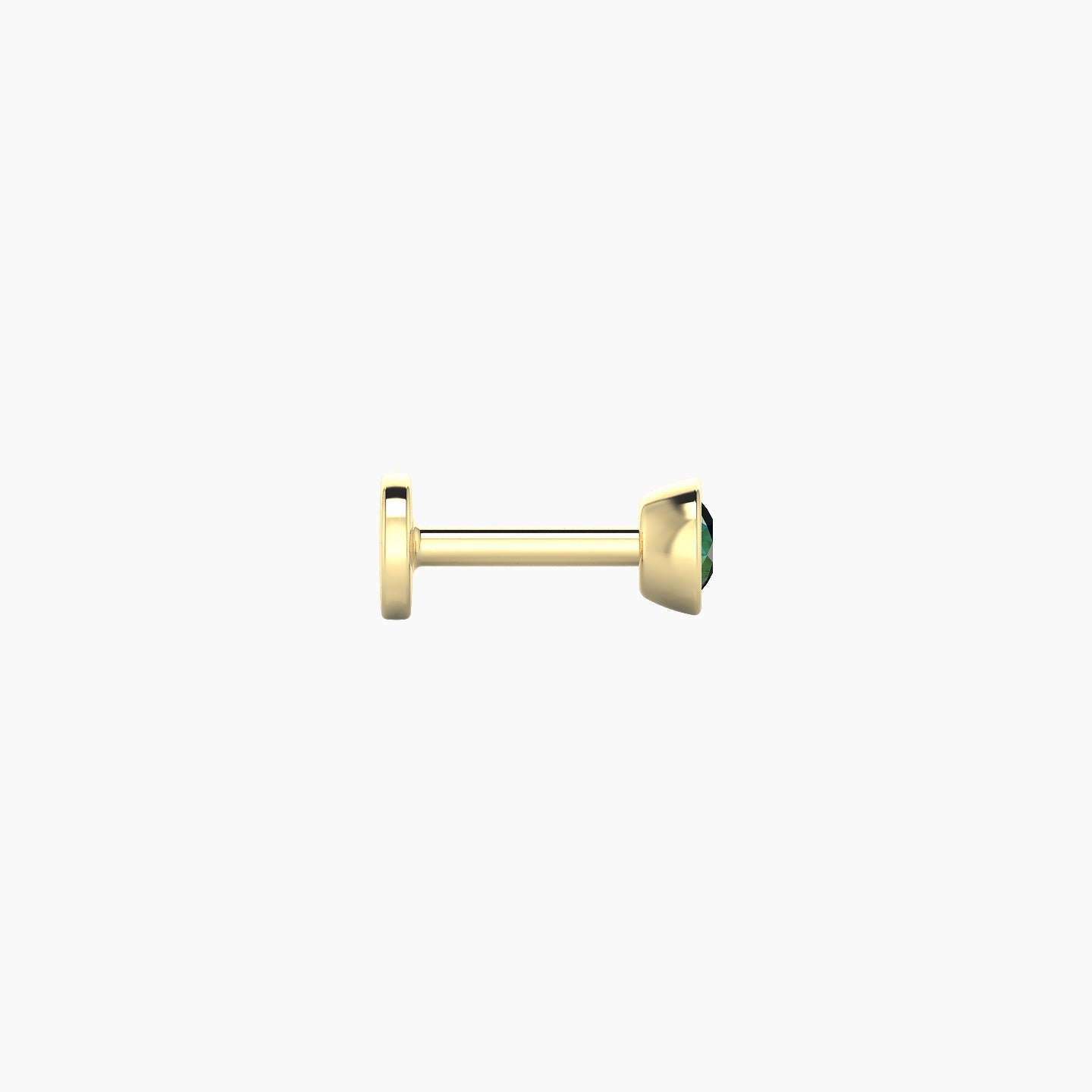 Eos | 18k Yellow Gold 5 mm 3.5 mm Round Emerald Nostril Piercing