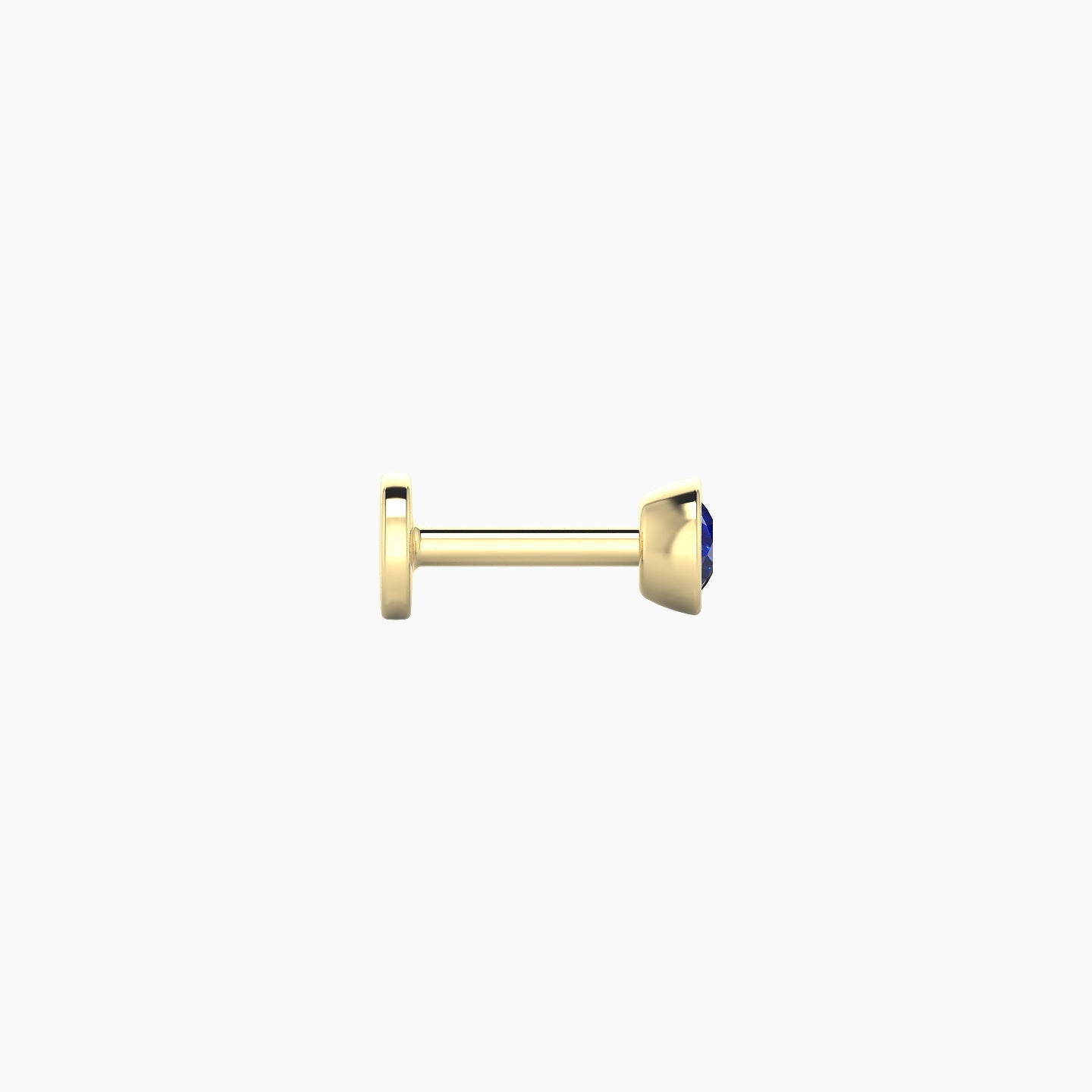 Eos | 18k Yellow Gold 5 mm 3.5 mm Round Sapphire Nostril Piercing