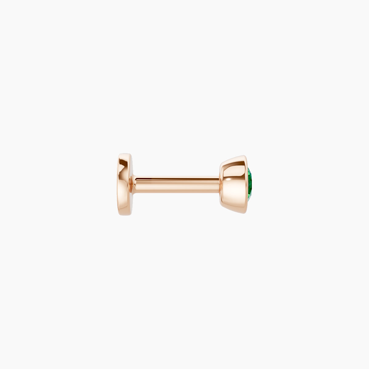 Eos | 18k Rose Gold 5 mm 3.5 mm Round Emerald Piercing