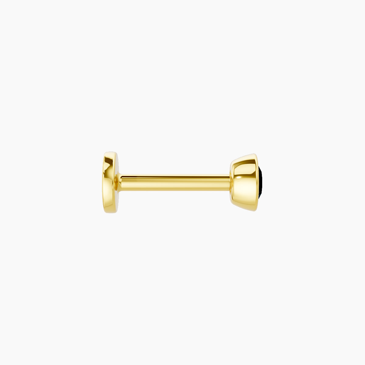 Eos | 18k Yellow Gold 6.5 mm 3.5 mm Round Black Diamond Nose Piercing
