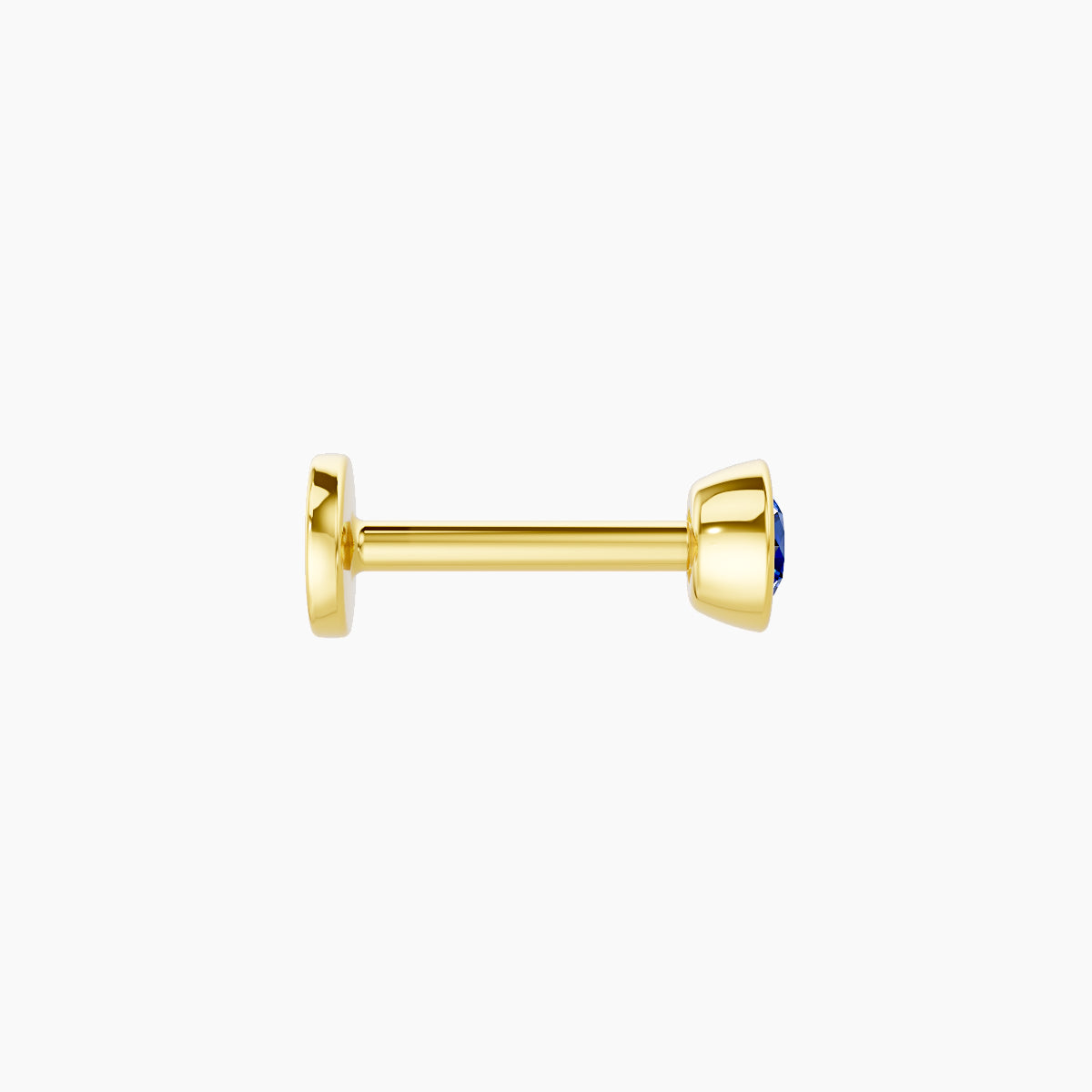 Eos | 18k Yellow Gold 6.5 mm 3.5 mm Round Sapphire Nose Piercing